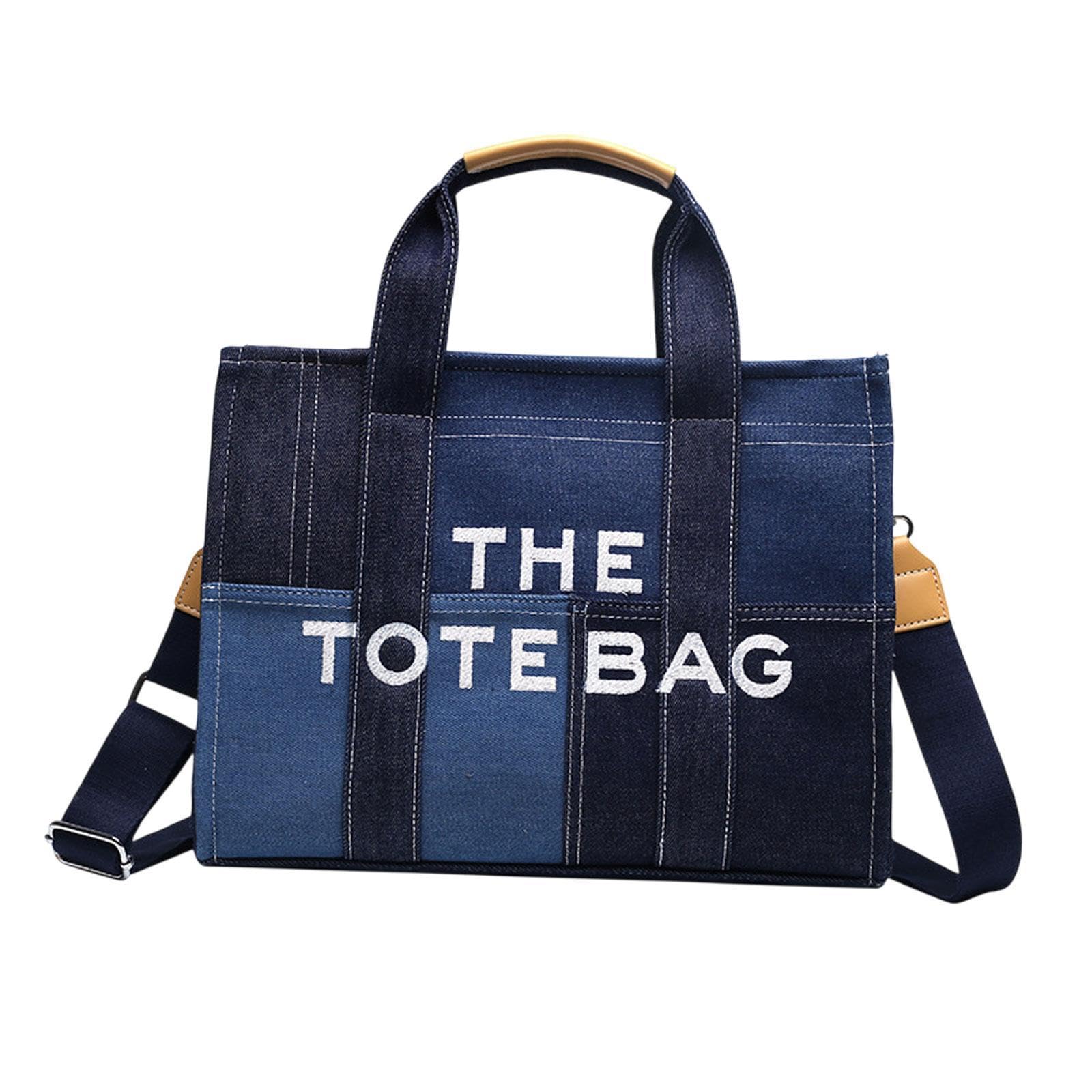 Atorse Women Canvas Tote Bag Accessories Purse Handbag For Party Favors Lady Dating Blue And Large