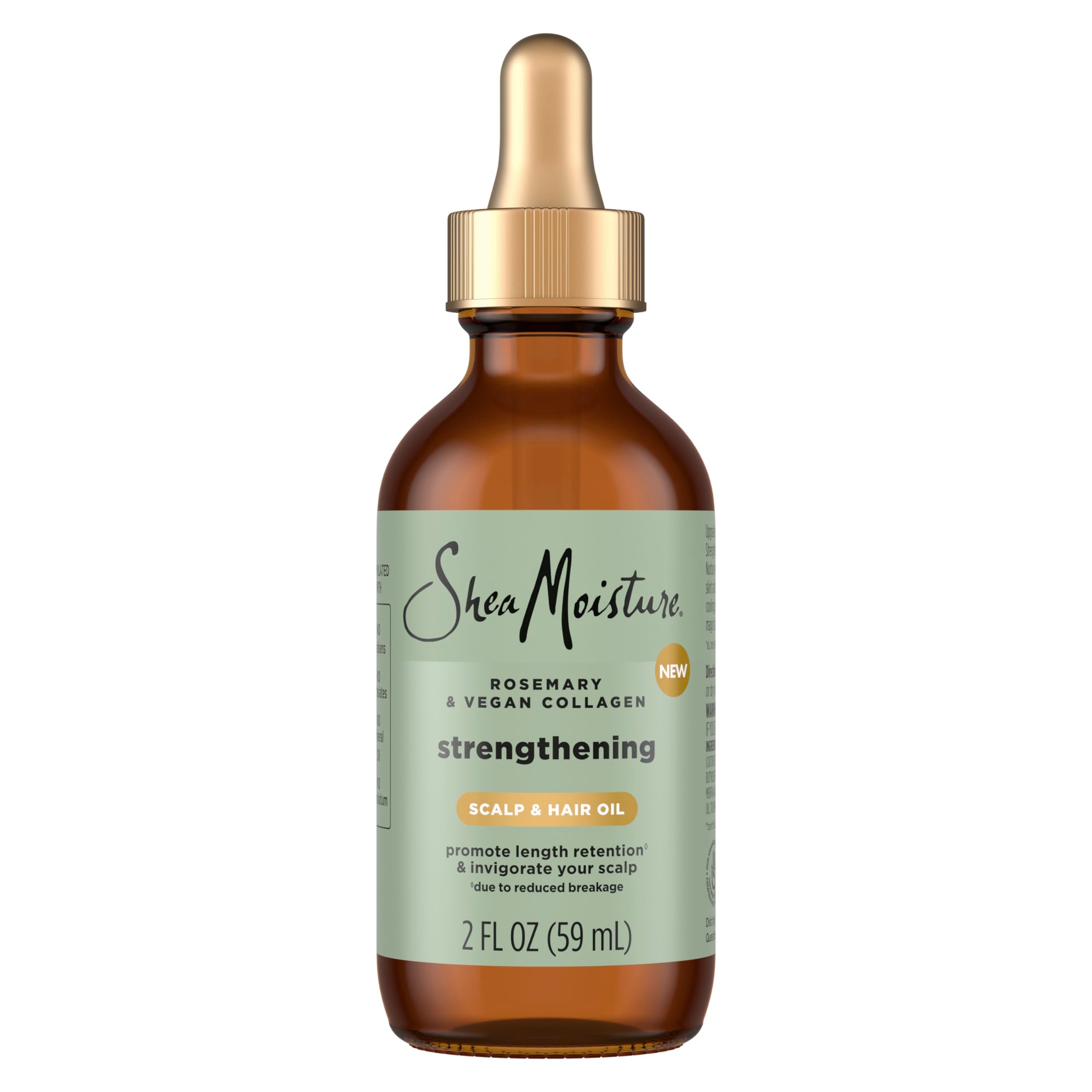 SheaMoisture Strengthening Scalp & Hair Oil Rosemary & Vegan Collagen to Promote Length Retention & Invigorate the Scalp, with S