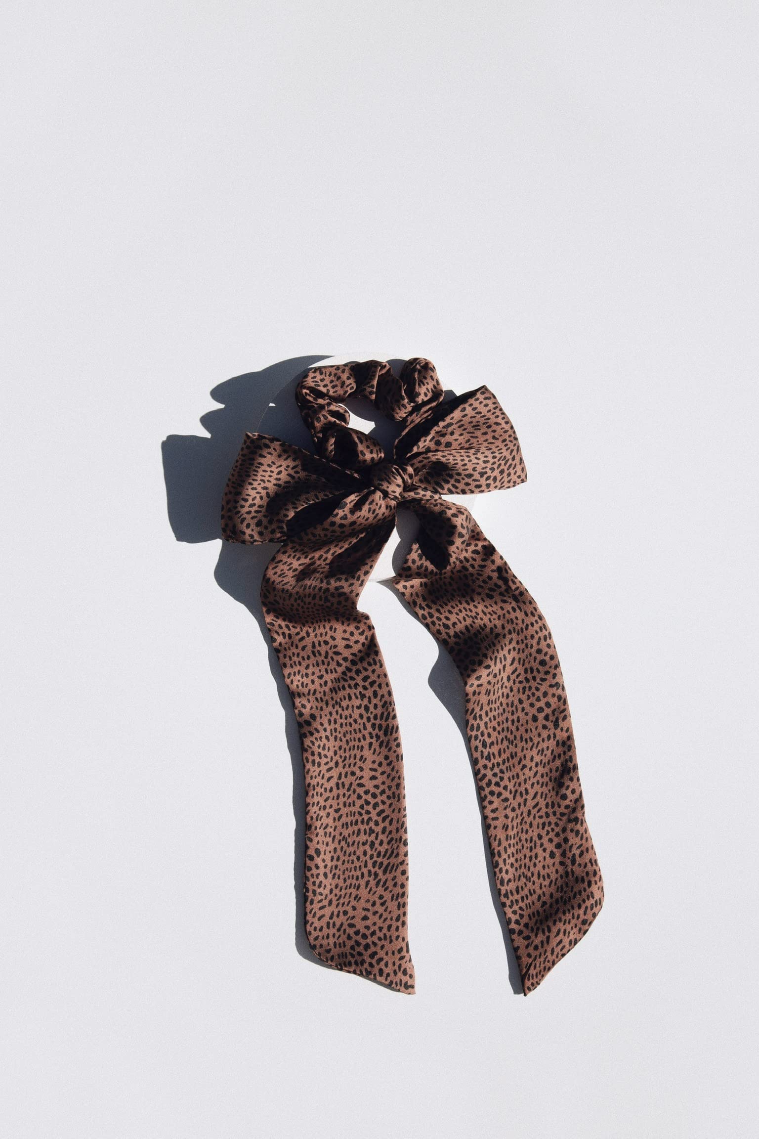 Kristin Ess Hair Scrunchie + Scarf Set Cheetah, 1 Count, Hair Accessory for Women and Girls, Satin Hair Scrunchie, Ponytail Hold