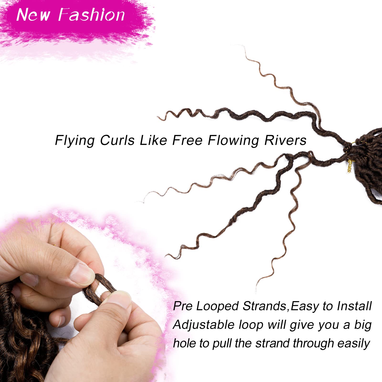 Goddess Locs Crochet Hair 10 Inch 7 Packs Ombre Brown Boho Faux Locs Crochet Hair for Black Women Pre Looped Crochet Locs with C