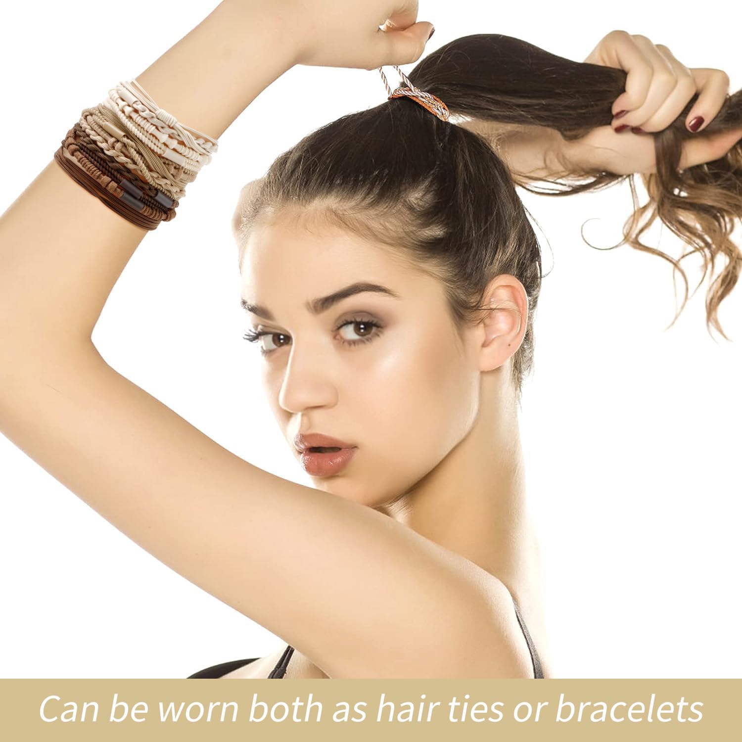 Chanaco Hair Accessories: No-Damage Elastic Ties For Thick & Thin Hair, Boho Bracelets, Trendy Ponytail Holders - Gift Ideas For