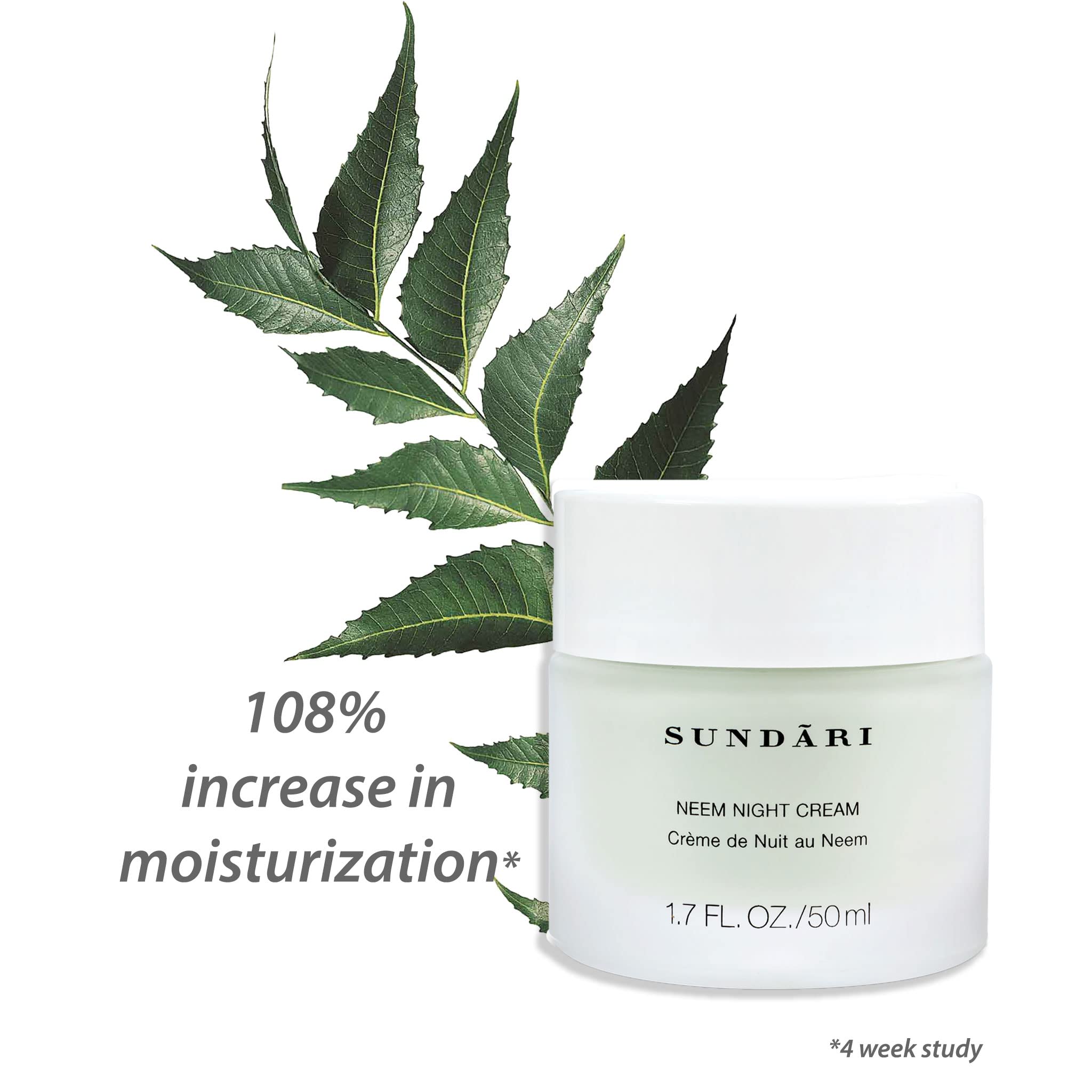 Sundari Neem Night Cream - 1.7 Fl Oz, Night Time Moisturizer With Botanical Extracts, Wrinkle Repair & Hydration, Nourishes And