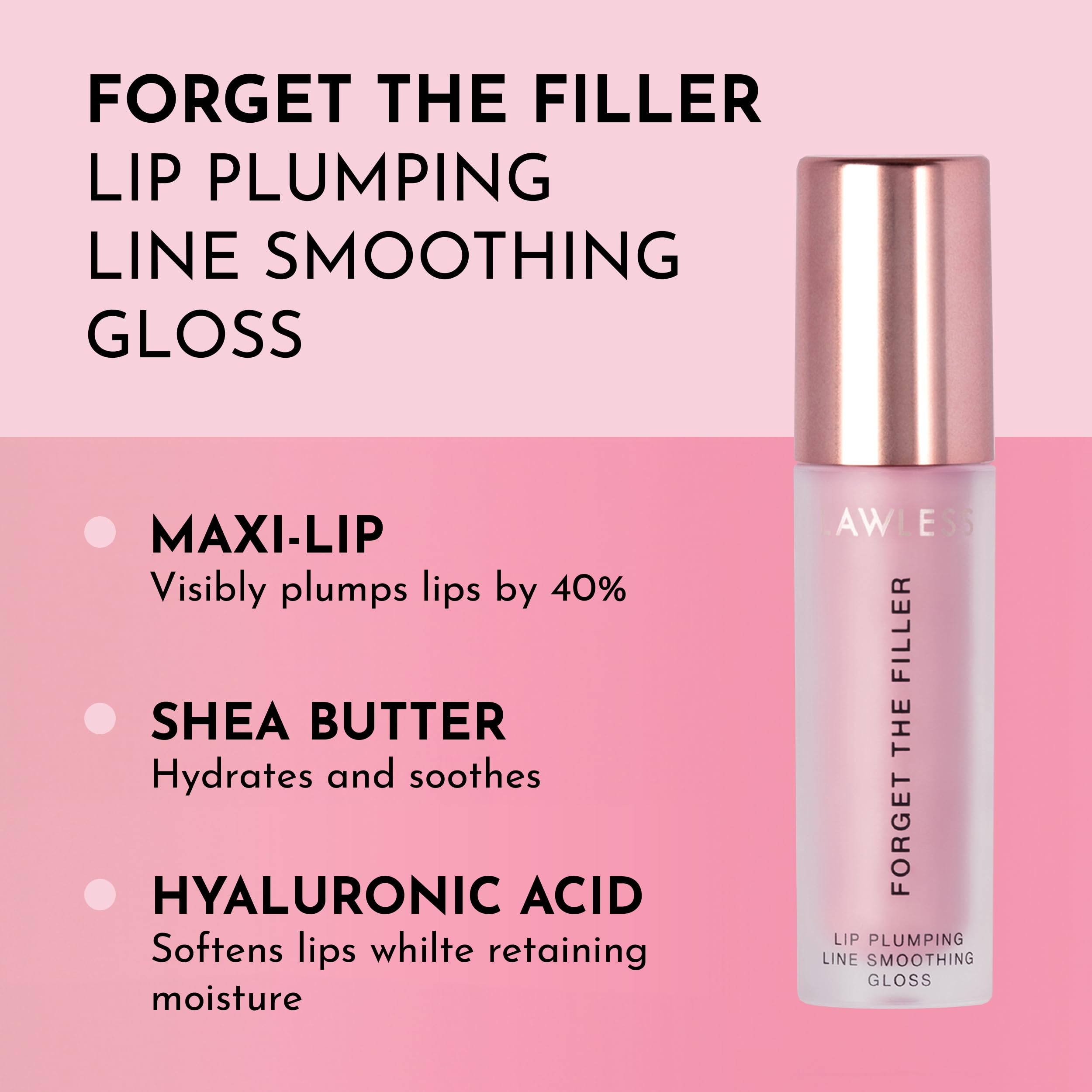 LAWLESS Forget The Filler Lip Plumper Gloss, Lavender Sorbet, 0.11 Fl Oz