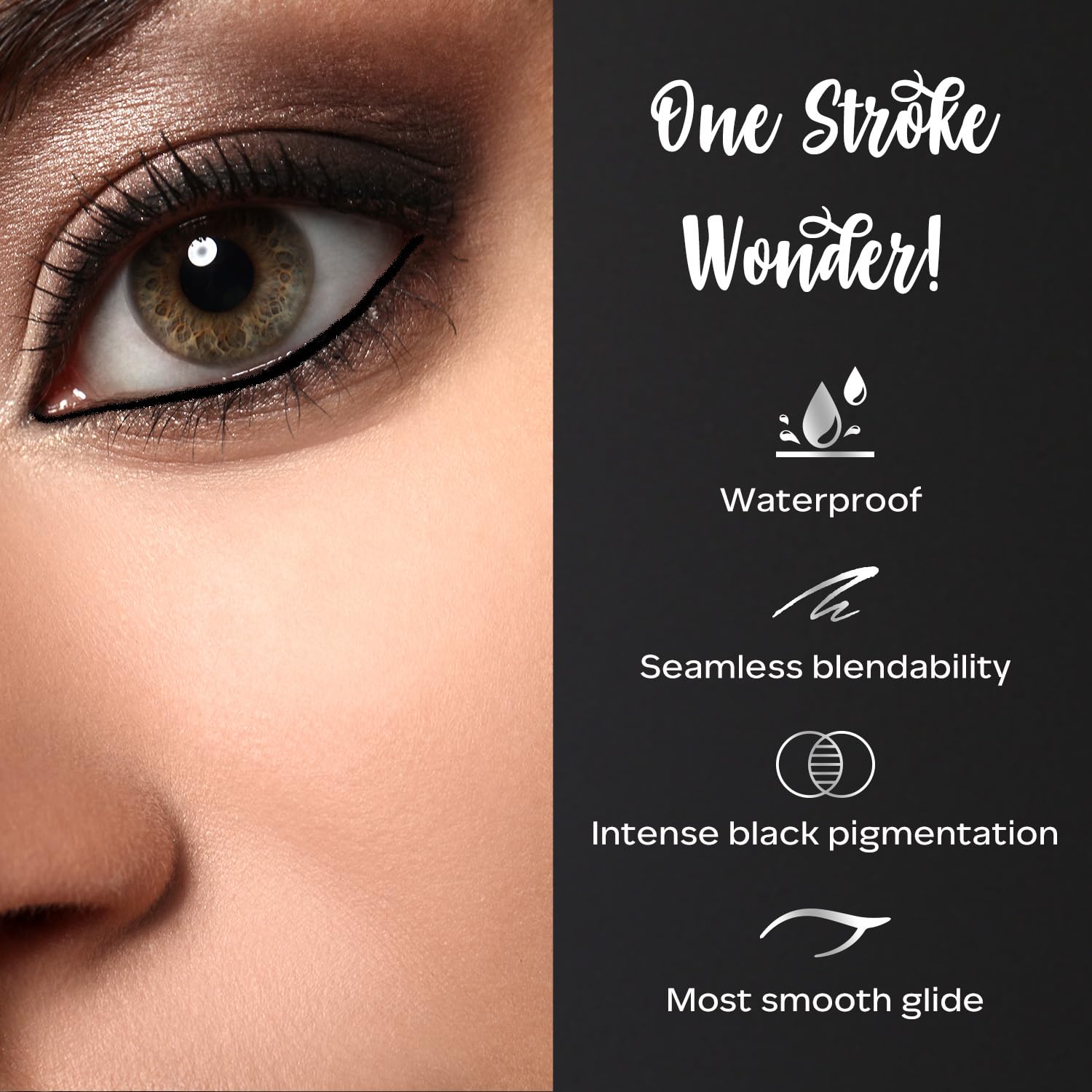 Facescanada Ultime Pro Intense Gel Black Eye Pencil | With Smudger & Sharpener | 24Hr Long Lasting | Waterproof & Smudge Proof |
