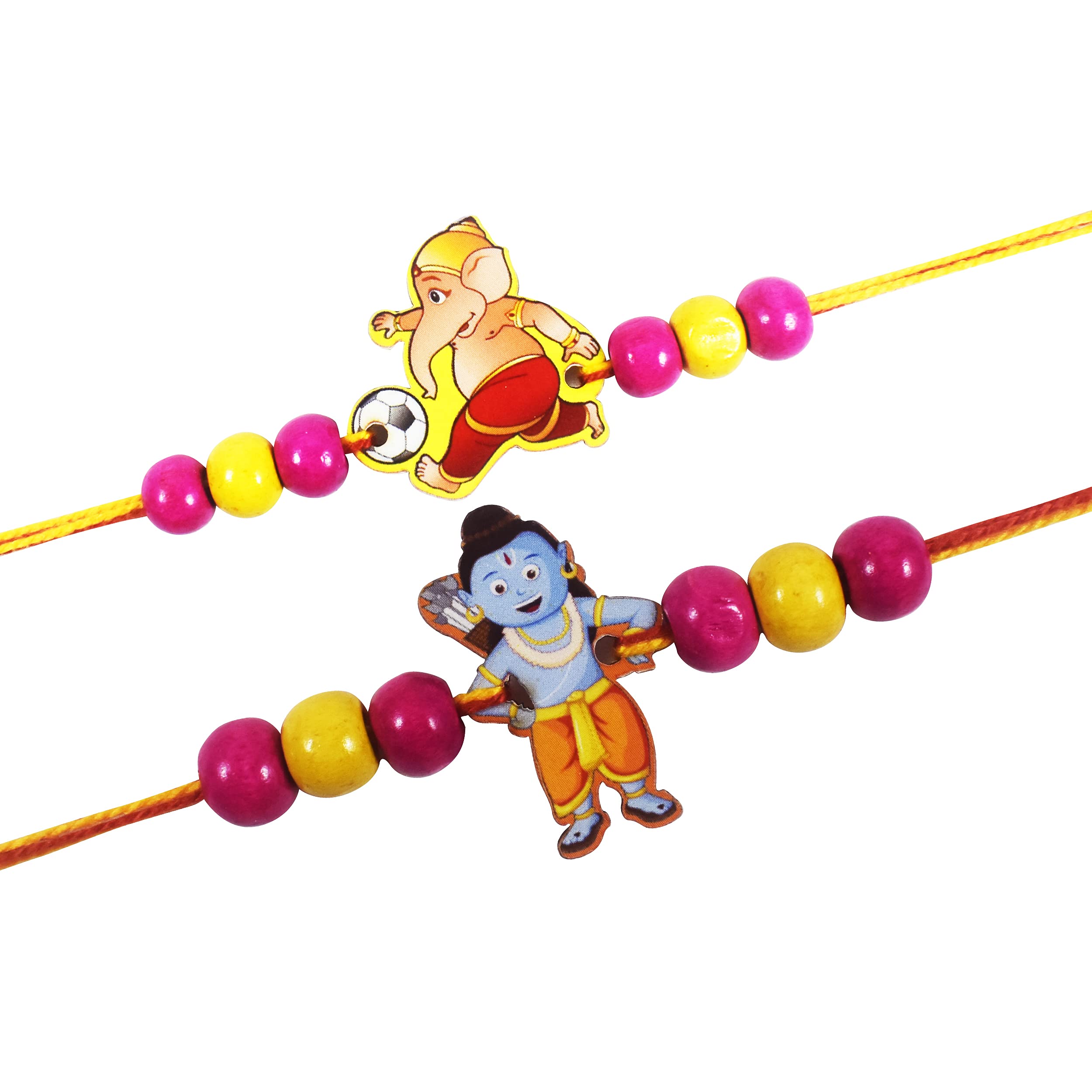 Urvi Creations Set Of 2 Latest Kids Ganesh Krishana Rakhi For Kids Brother Kikids Girl Brother Sister Combo Rakshabandhan Rakhi 