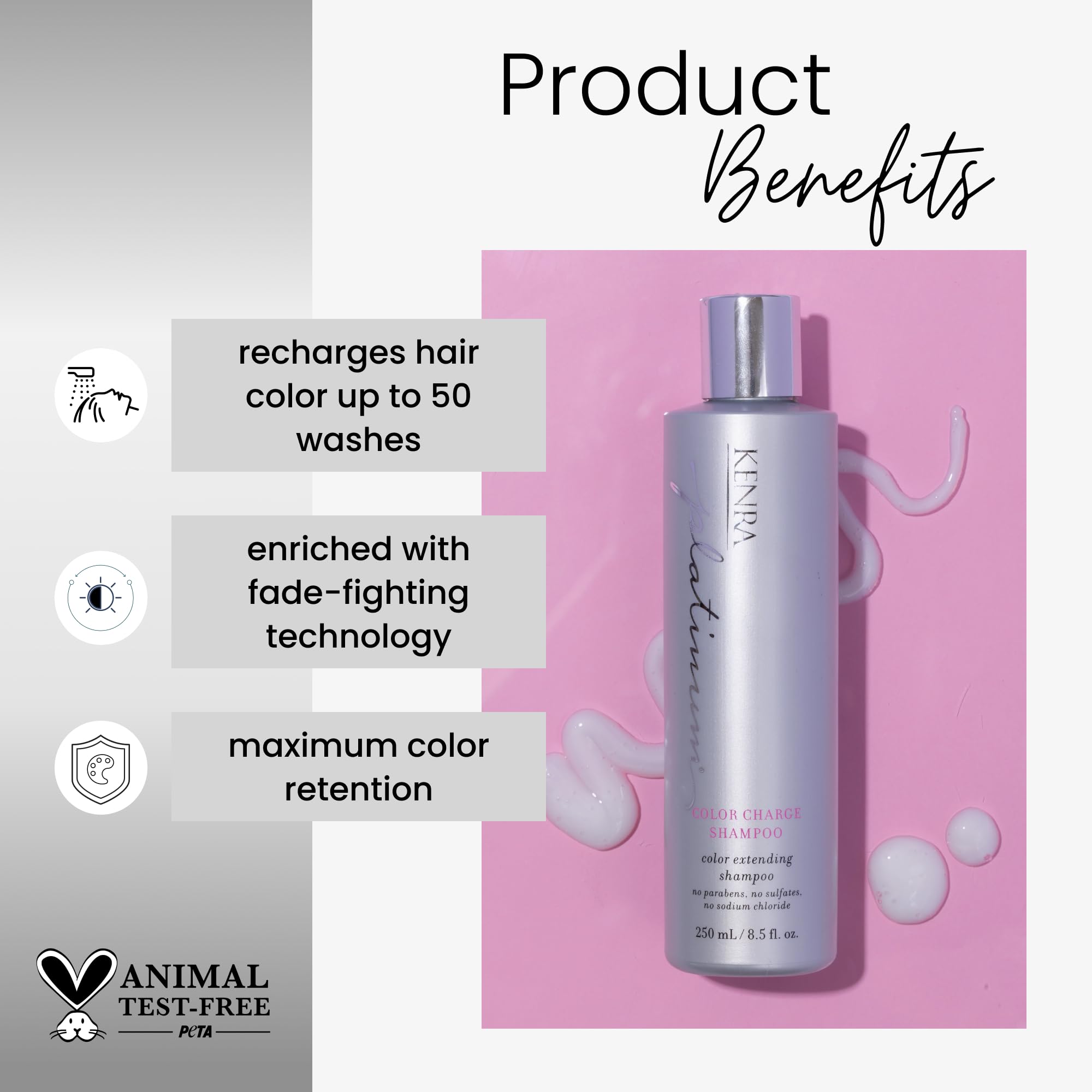 Kenra Platinum Color Charge Shampoo | Color Extending | Recharges Hair Color Up To 50 Washes | Locks Color Pigments | Maximum Co
