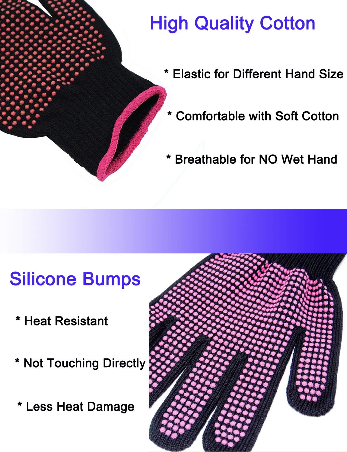 AFT90 Heat Resistant Glove for Hair Styling - Silicone, Pink, 1 Count