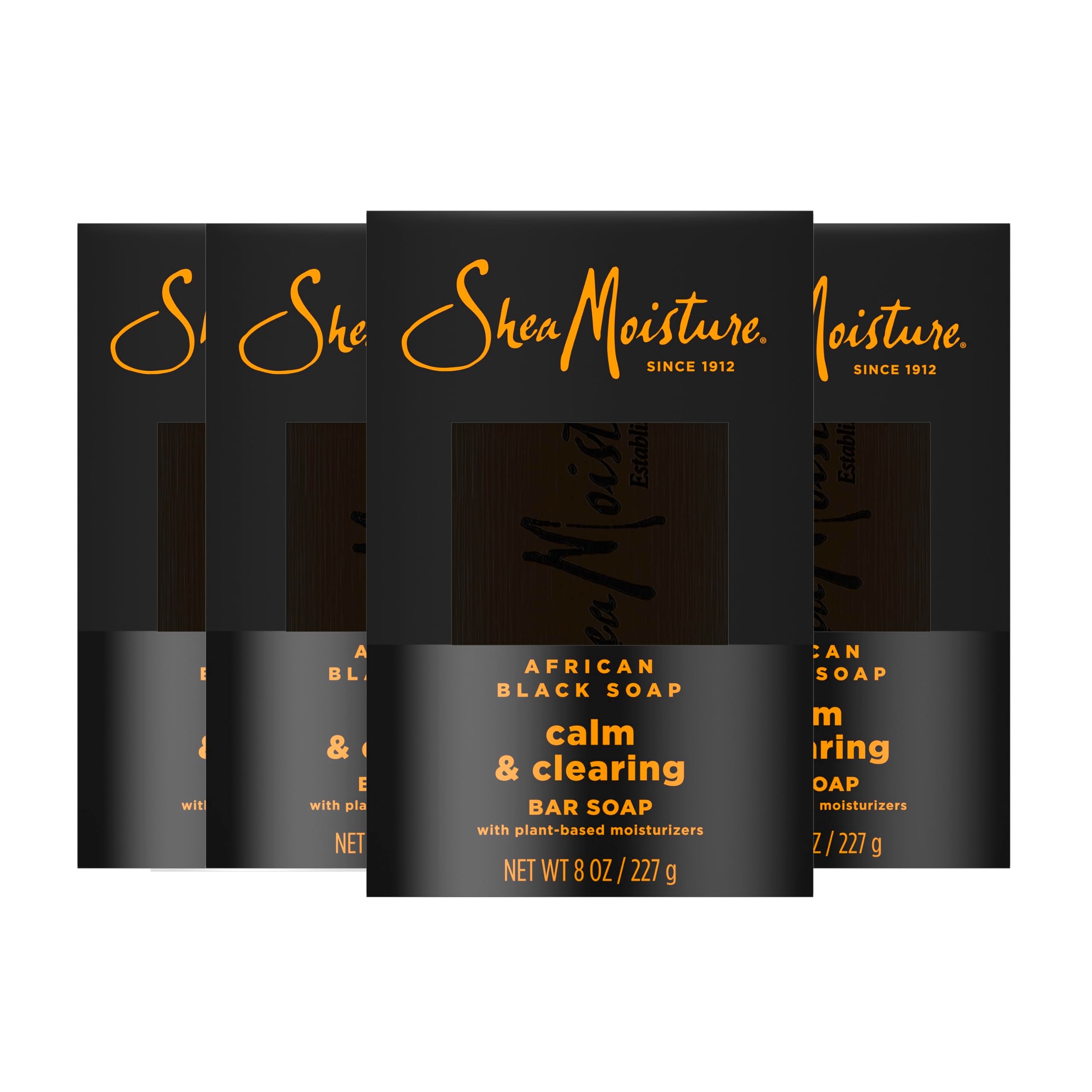 SheaMoisture Bar soap African Black Soap 4 count Soothe and Clarify Skin Soothing and Clarifying bar soap with 24h shea moisture
