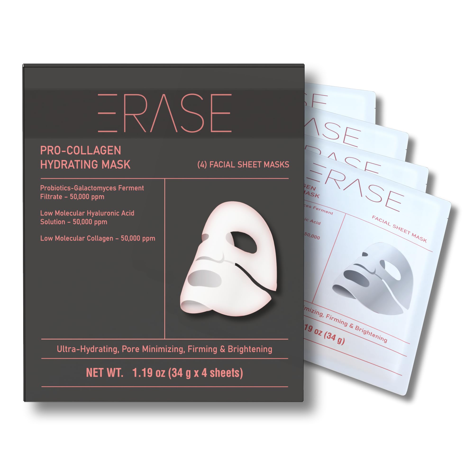 Erase Pro-Collagen Hydrating Mask | Collagen Face Mask For Women & Men | Face Masks Skincare | Mascarillas Faciales | Face Care