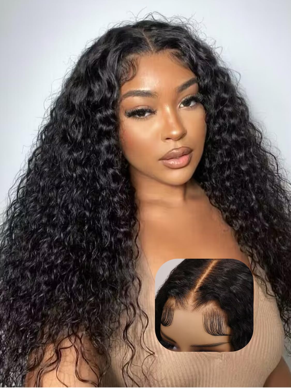 Unice Bye Bye Knots Glueless Wig Pre Plucked Pre Cut Water Wave 7X5 Lace Front Wigs Human Hair Wet And Wavy Put On And Go Gluele