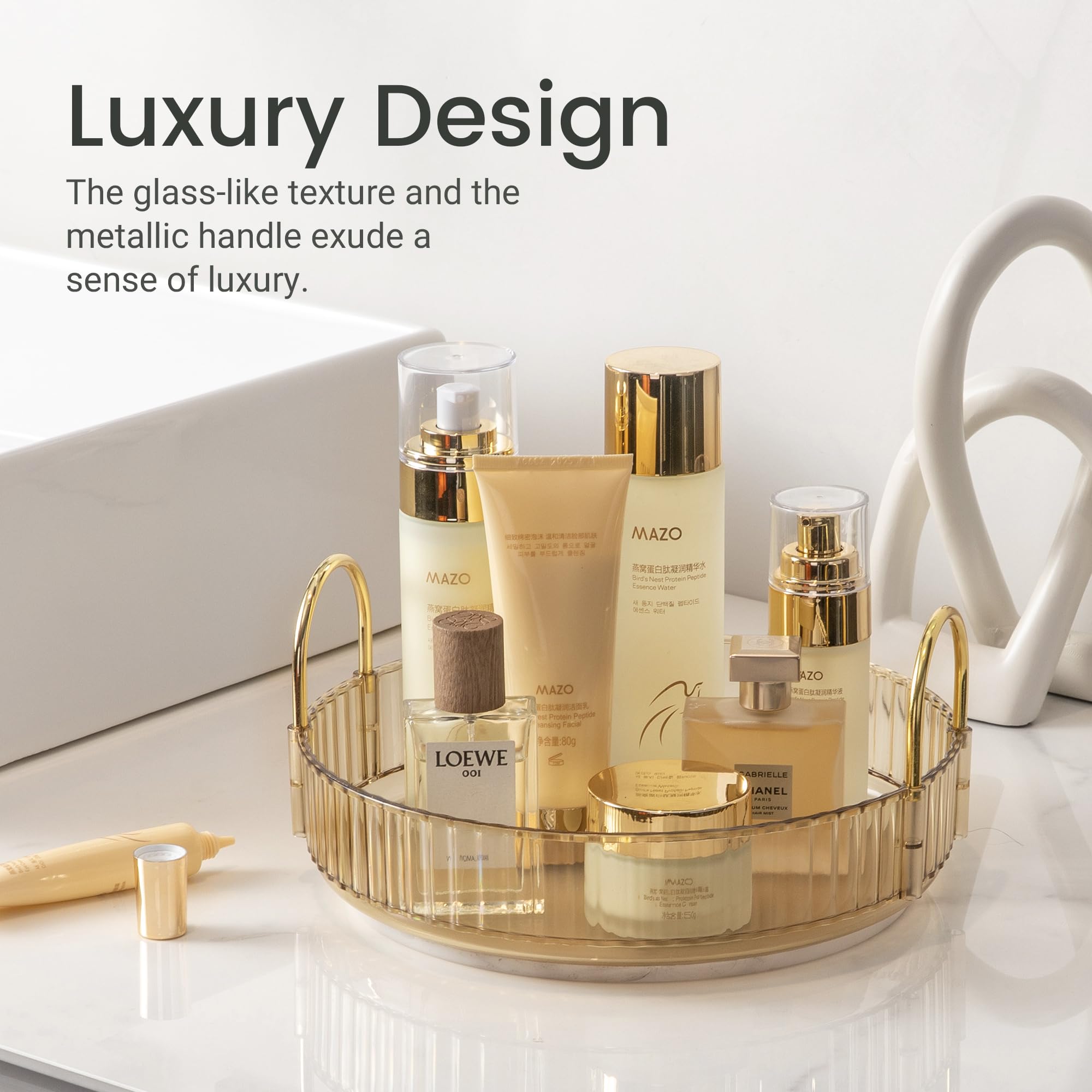 360 Rotating Makeup Organizer For Vanity, Large Skincare Perfume Organizers, Bathroom Counter Make Up Organizers And Storage, Cl