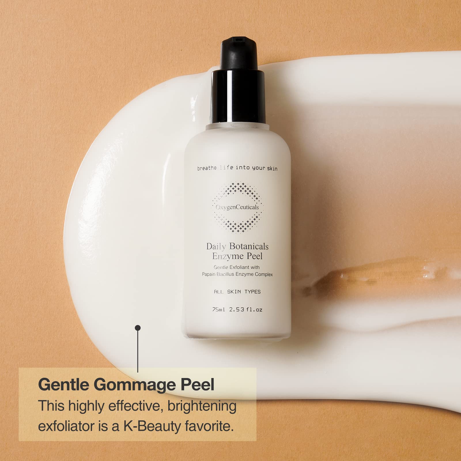 Korean Skincare Non-Abrasive Enzyme Peeling Gel, OxygenCeuticals Daily Botanicals Enzyme Peel, Papaya & Pineapple Enzymes, Impro