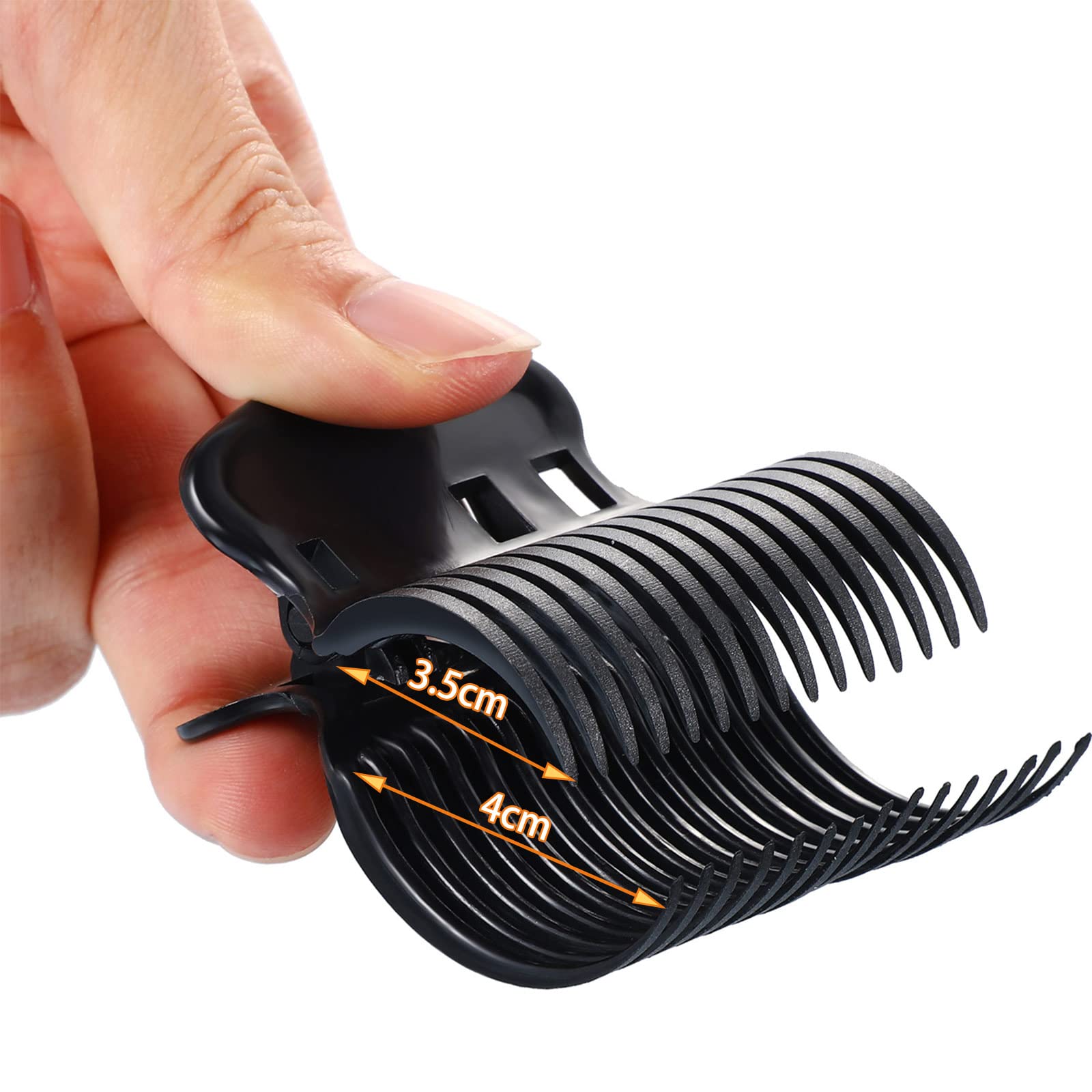 Hot Roller Clips Hair Curler Claw Clips Replacement for Women Girls Hair Section Styling (12 Pieces, Black)