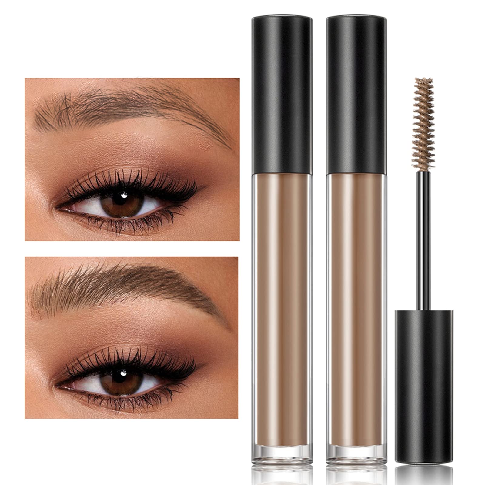 DAGEDA 2Pcs Light Brown Brow Gel, Eyebrow Setting Gel, Waterproof and Sweat-Proof, Eyebrow Repair Liquid for Brows Styling 1.81o