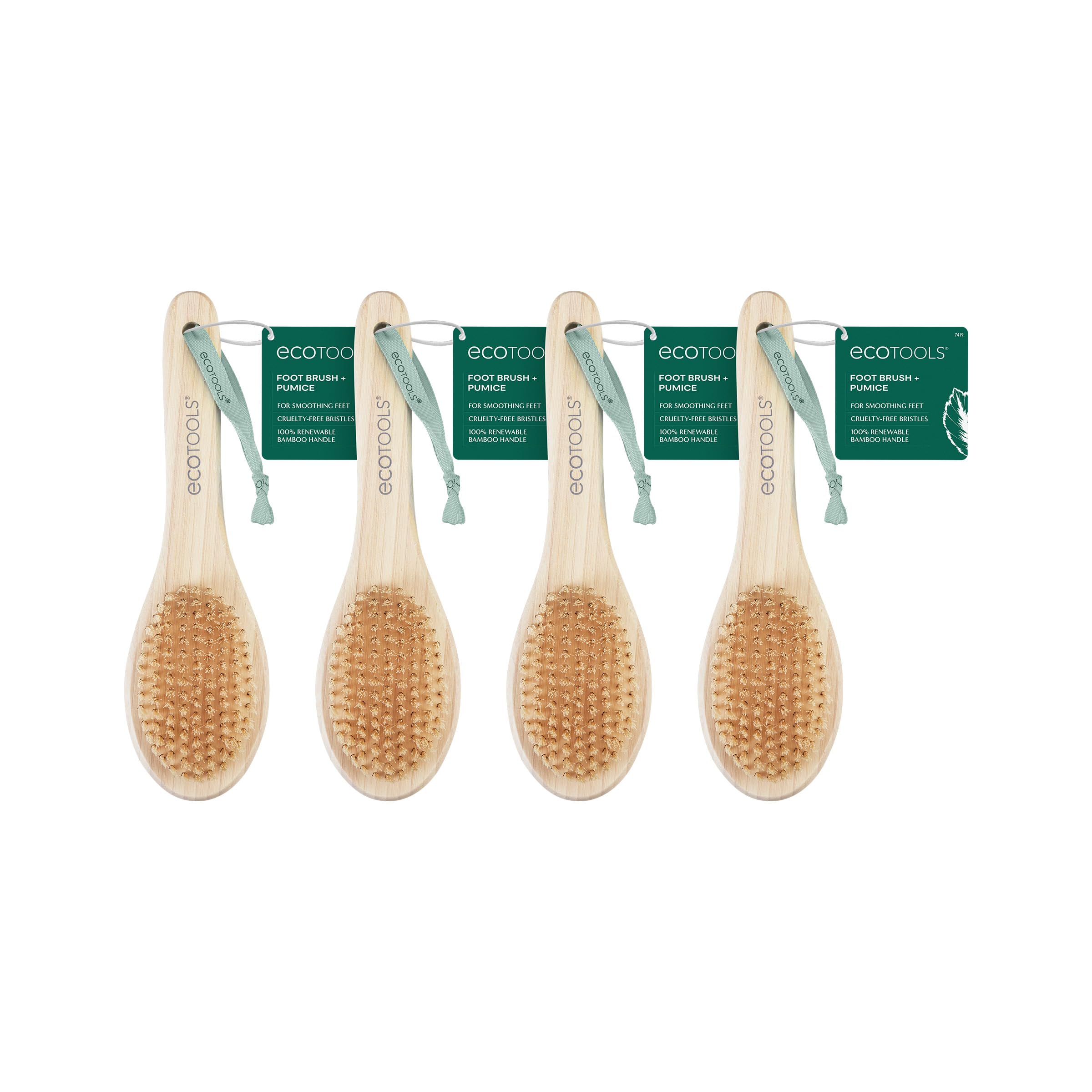 Ecotools Foot Brush + Pumice, Foot Scrubber Brush For Cleansing & Dead Skin Removal, Reveal Smooth, Soft Feet, Foot Brush For Sh