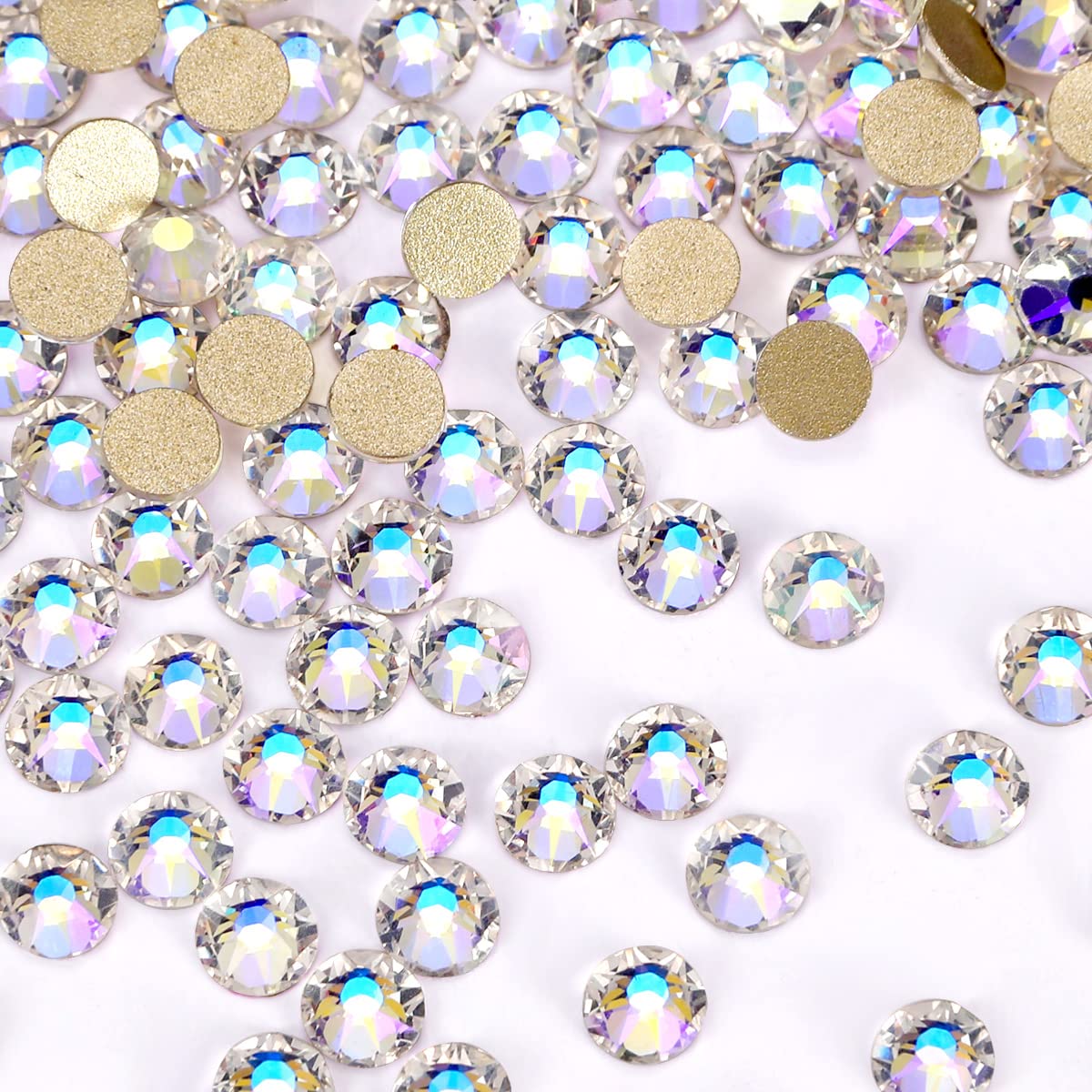 Novani Rhinestones Flatback Rhinestones Glass Gems Stones Jewels Round Gemstones Non-Hotfix Crystal for Crafts,SS30,288 Pieces,M
