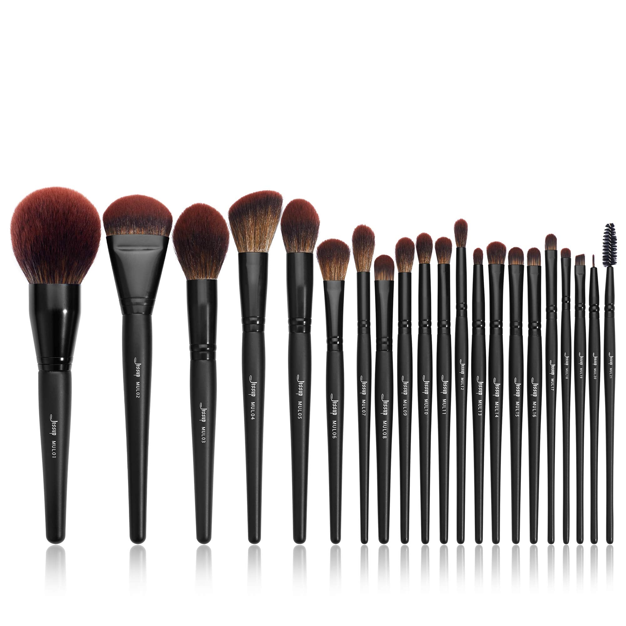 Jessup Makeup Brushes Set Premium Synthetic Powder Foundation Highlight Concealer Eyeshadow Blending Eyebrow Liner Spoolie Brush