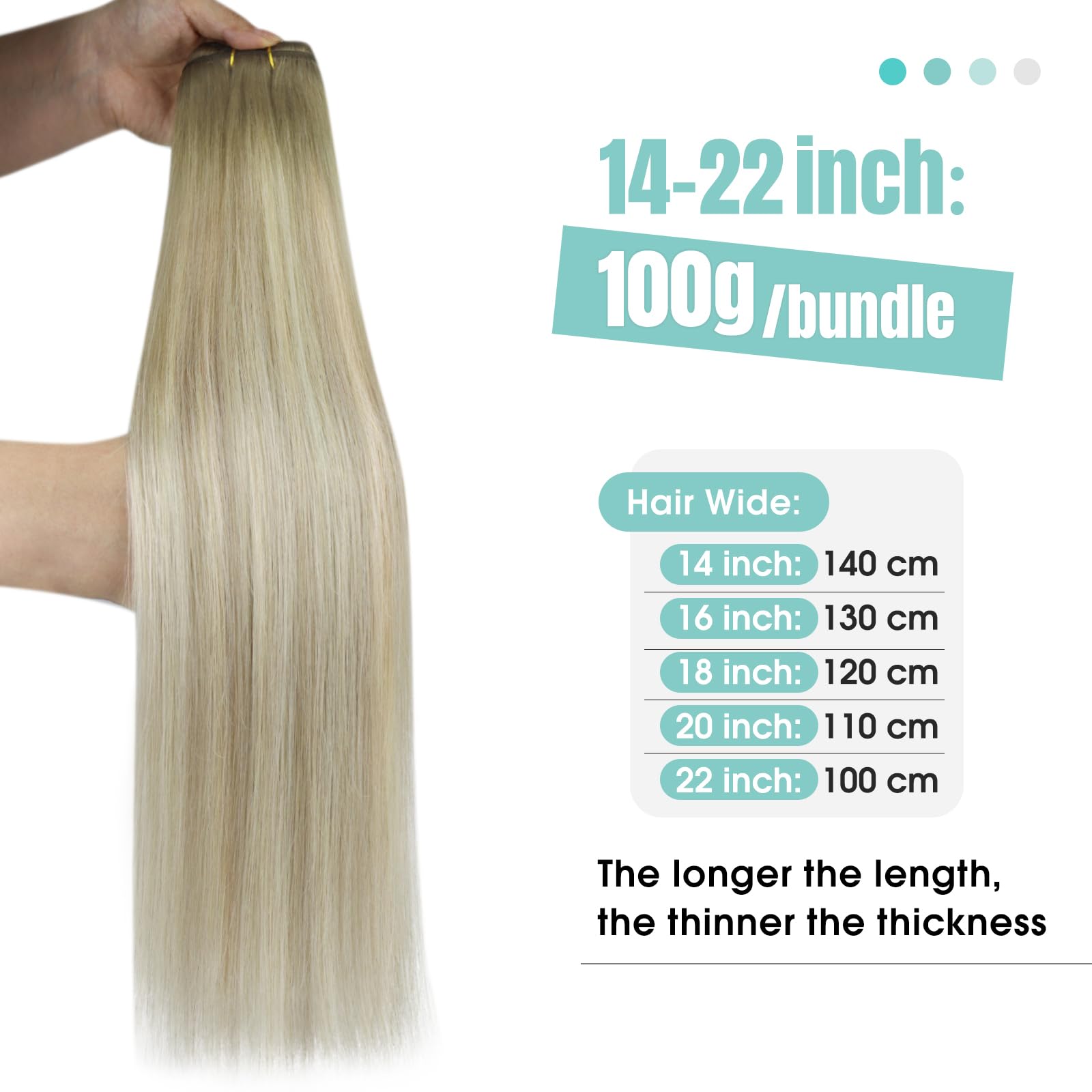 Youngsee Weft Human Hair Extensions Ombre Blonde Weft Extensions Real Human Hair Ash Blonde Ombre Sunkissed Blonde Sew In Hair E