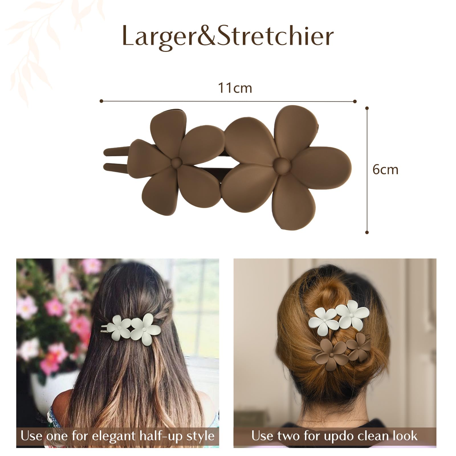 YANIBEST 5 Pcs Flat Hair Clips - Stylish Lay Flat Claw Clips for All Hair Types,Multi-Styles Matte Non-slip Hair Clips for Women