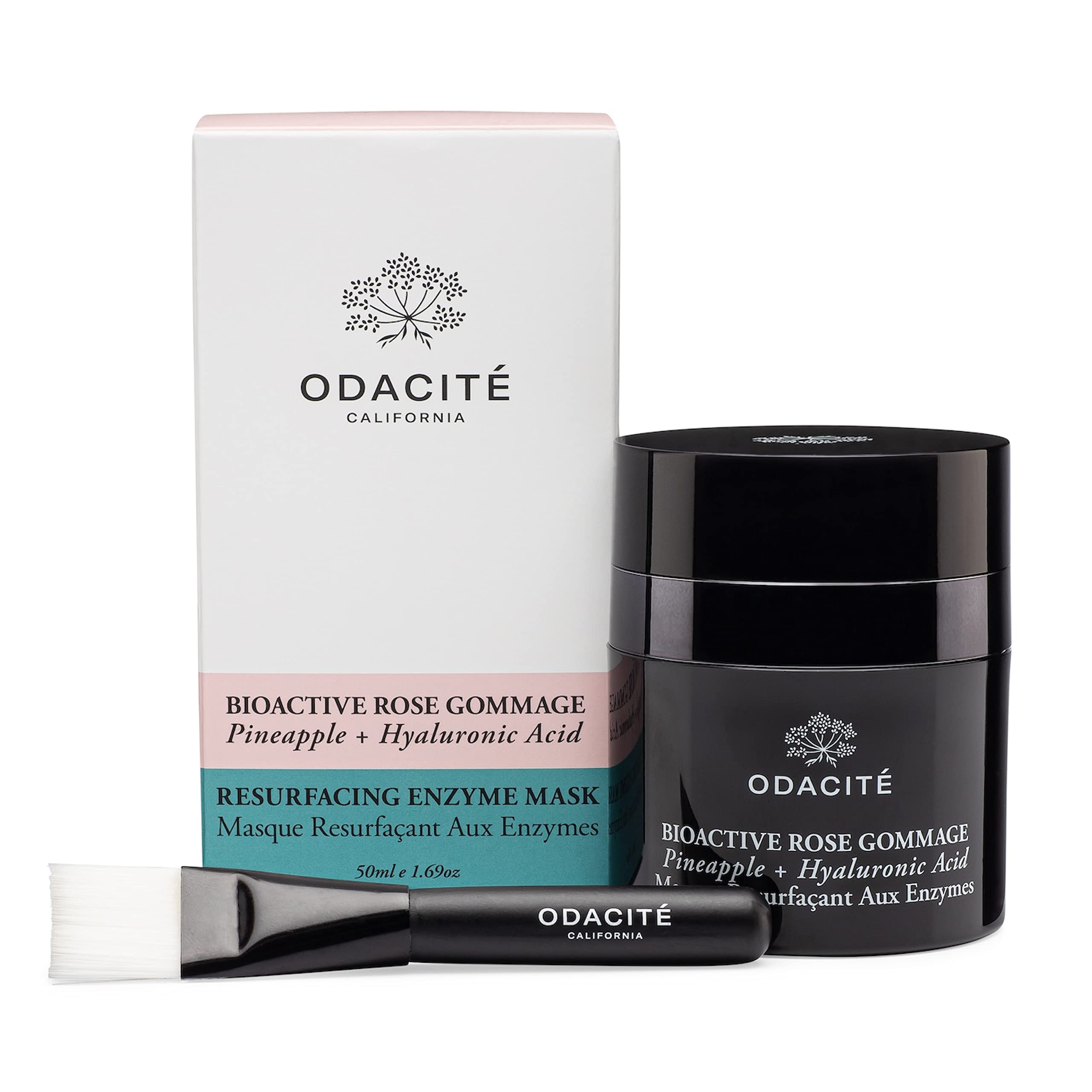 Odacit   Exfoliating Face Peel Mask - Bioactive Rose Gommage, Pineapple, and Hyaluronic Acid Gel Glow Recipe- Resurfacing Enzyme