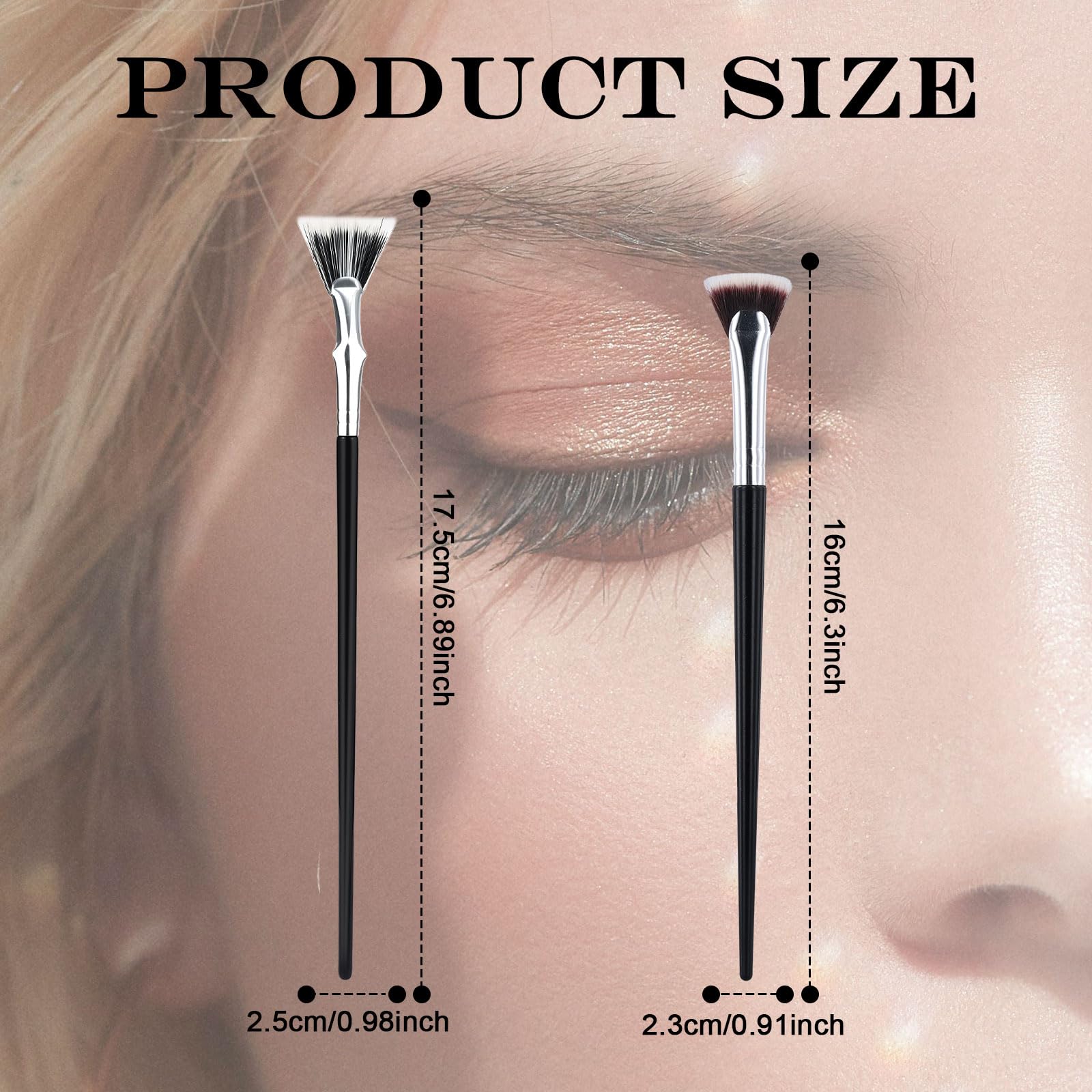 2pcs Mascara Brushes for Lashes, 2 Styles Folding Angle Scalloped Lash Brush Fan Shaped Eyelash Brush Separator Multifunctional