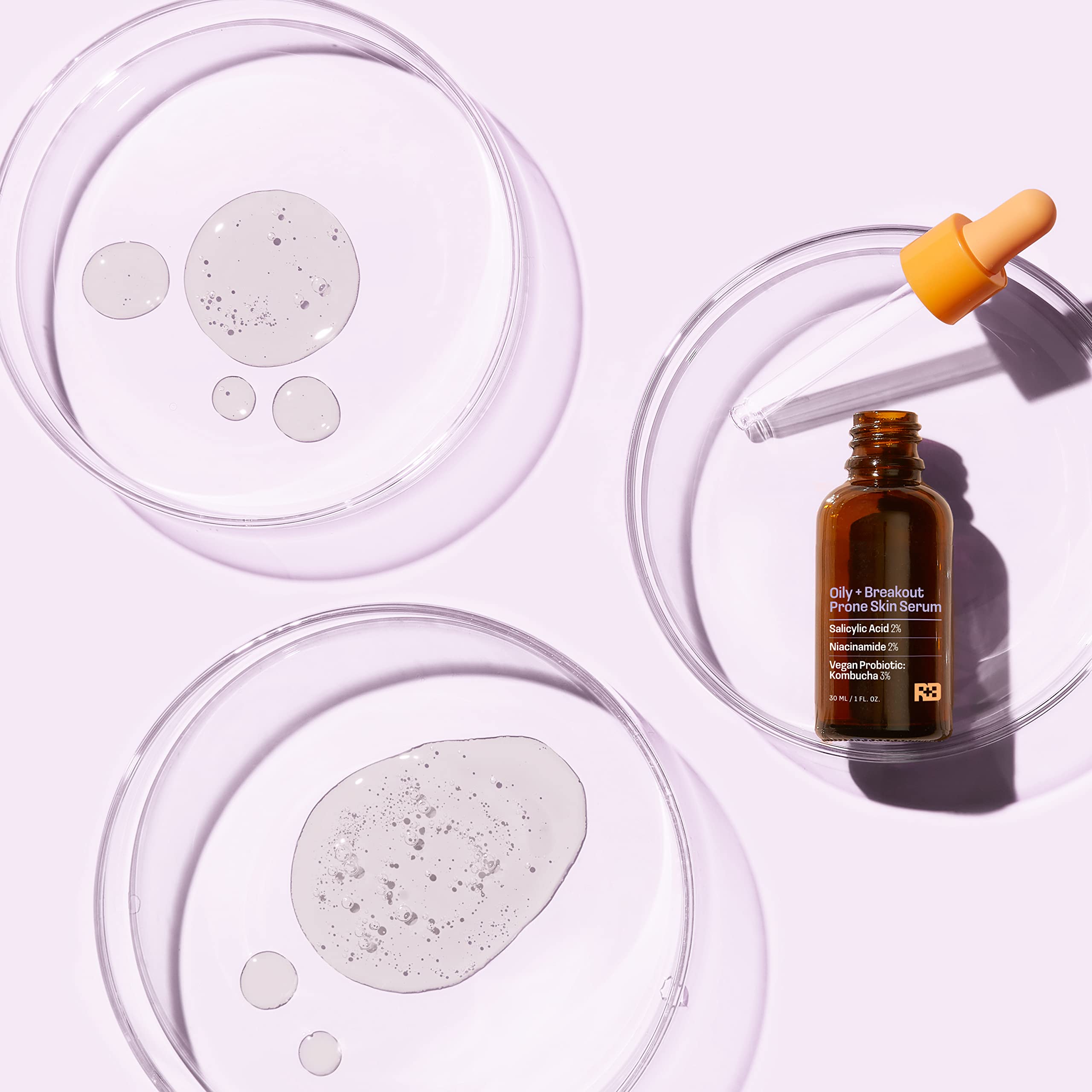 Real Basic Skin Serum for Oily Skin and Breakouts with Salicyclic Acid, Niacinamide & Vegan Probiotic Kombucha 1 oz. - Salicylic