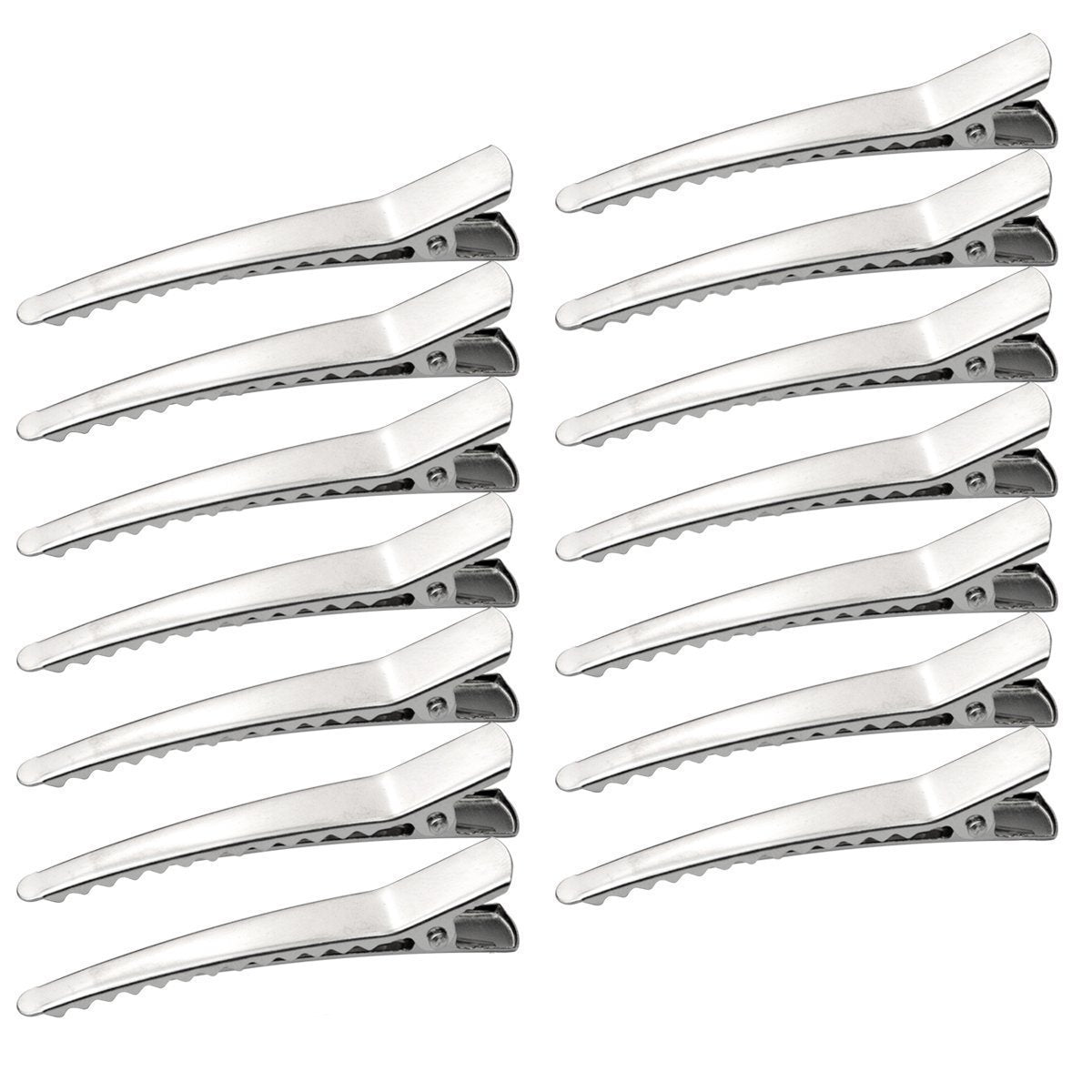100 Pieces 6Cm Silver Metal Alligator Teeth Prongs Clips Hair Pins Hair Bows