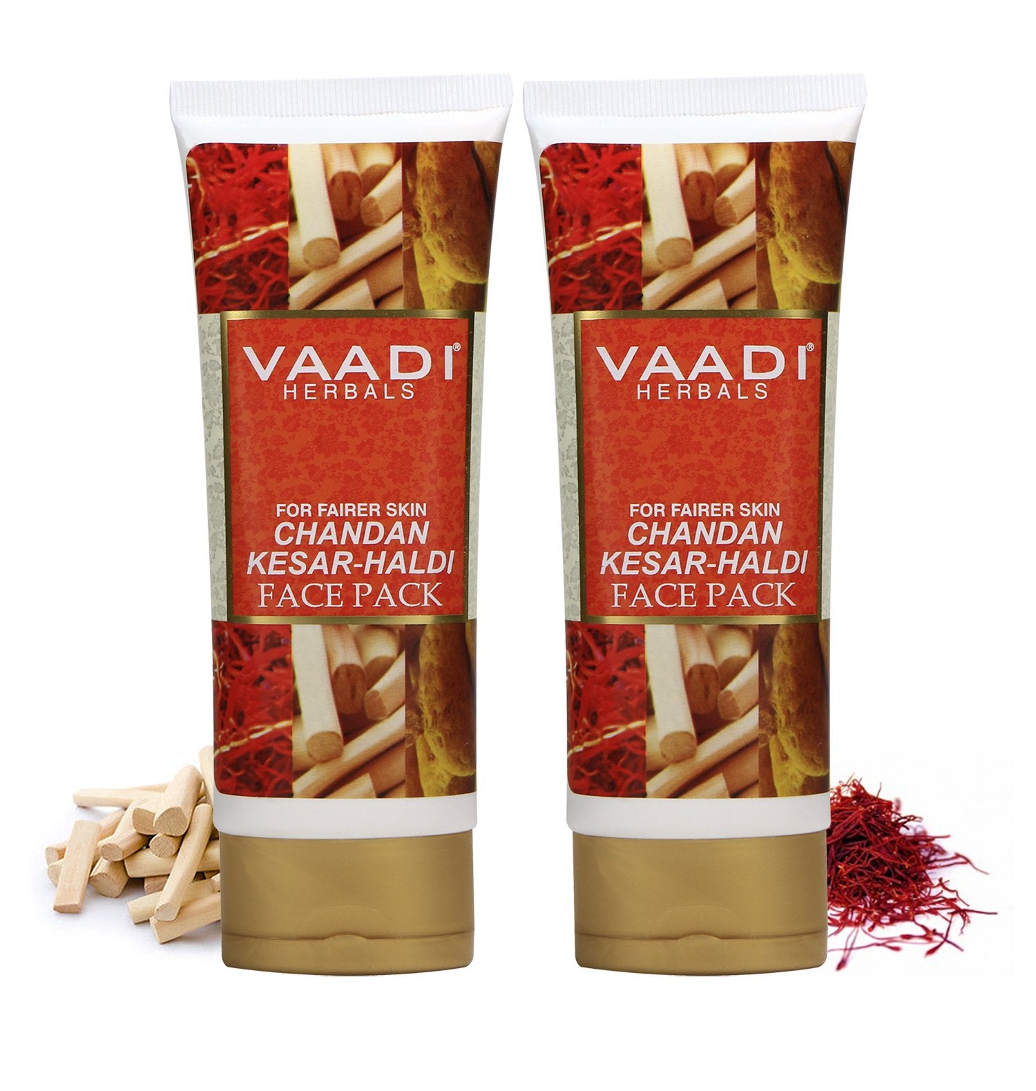 Vaadi Herbals Value Chandan Kesar Haldi Face Pack, 120g x 2