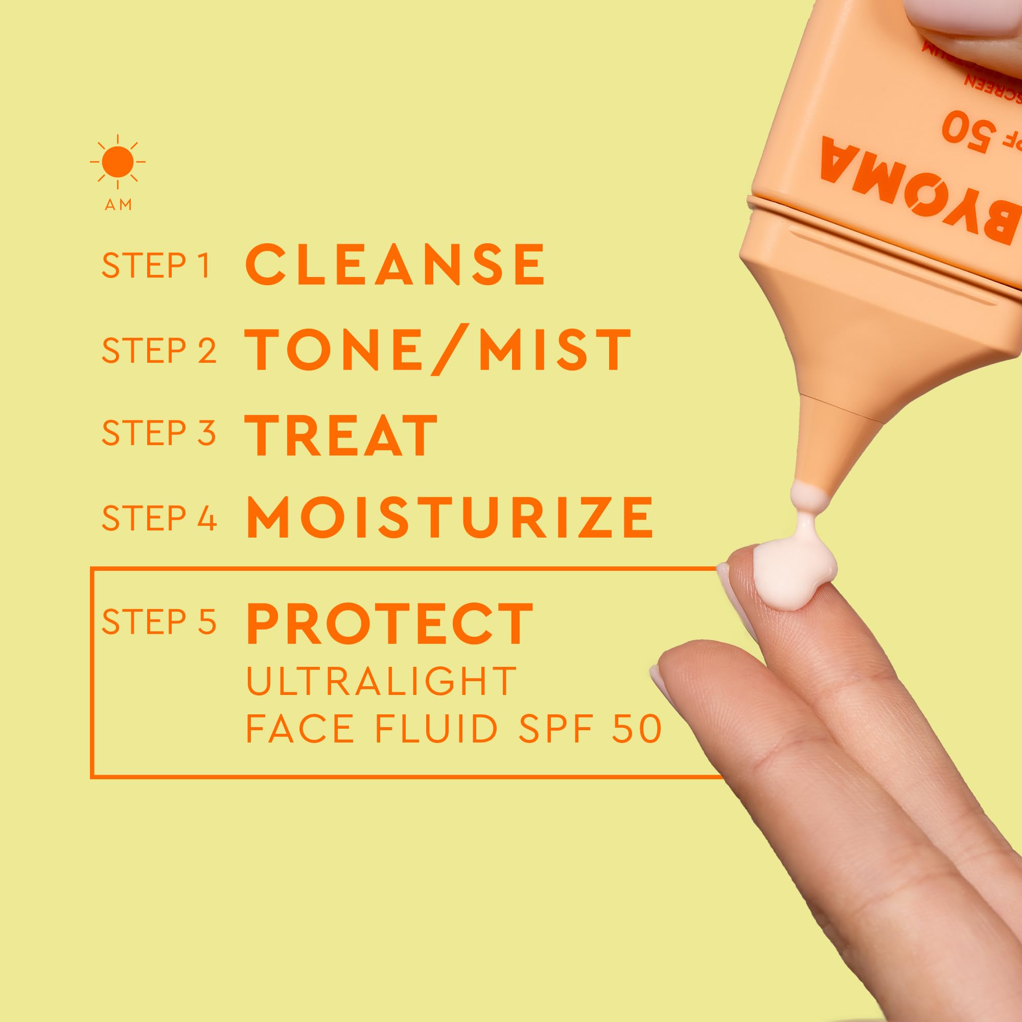 BYOMA SPF 50 Face Fluid - Ultra-Lightweight Facial Sunscreen for All Skin Tones - Luminous Glow, No White Cast - SPF Moisturizer