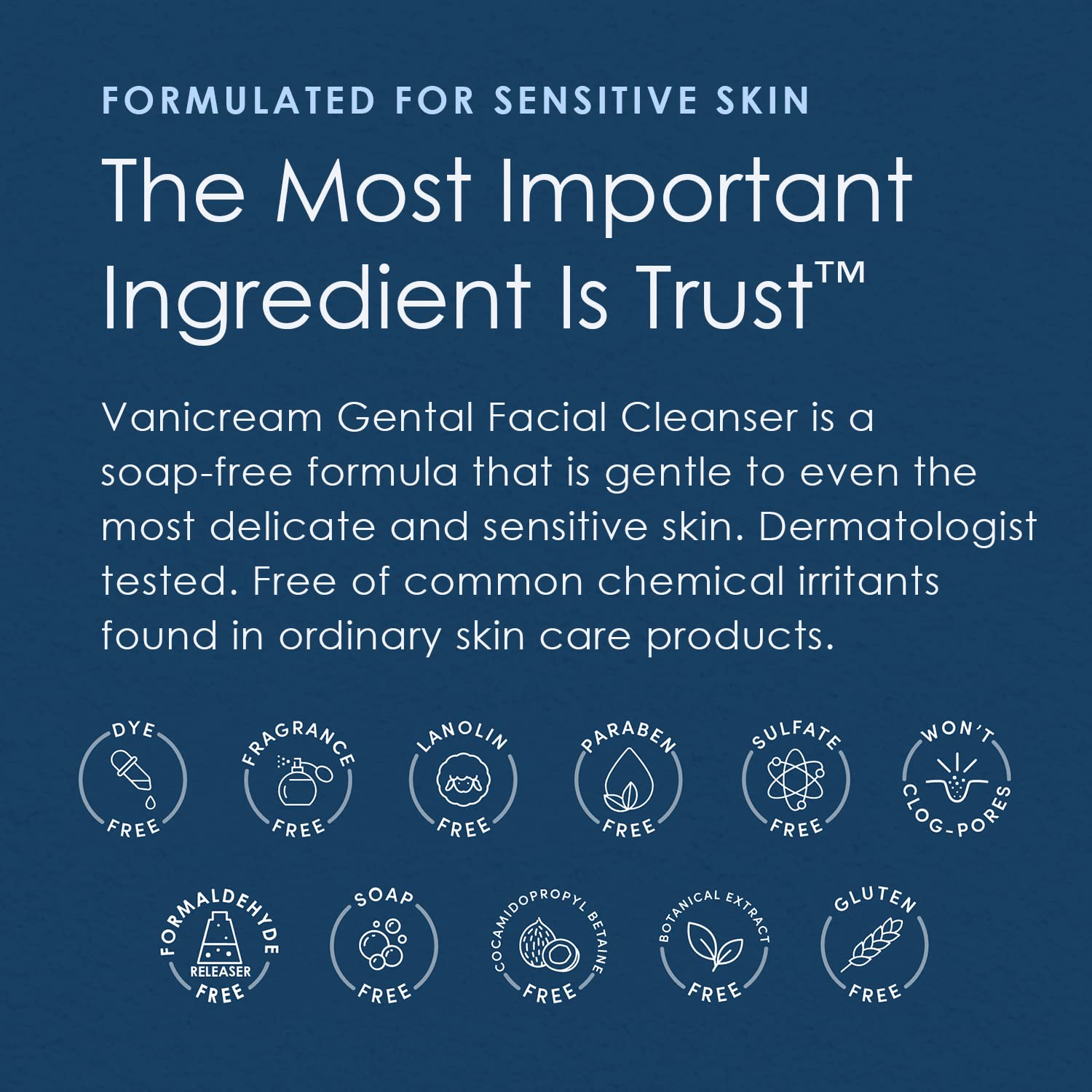 Vanicream Gentle Facial Cleanser - Travel-Sized 2.5 fl oz - Ideal for Sensitive Skin, Free from Common Irritants