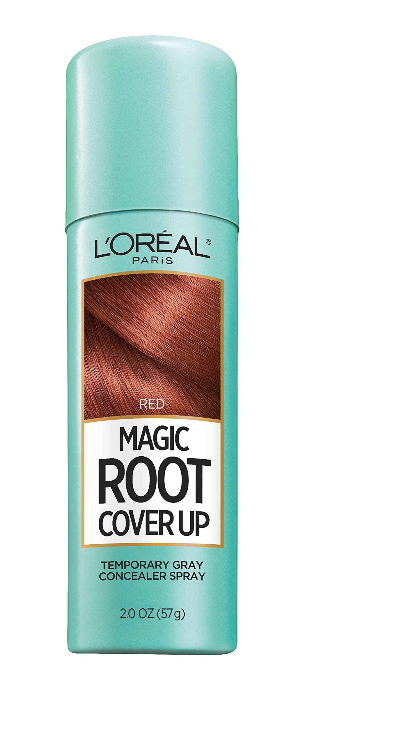 L'Oreal Paris Root Cover Up Temporary Gray Concealer Spray, Hair Color Spray with Filling & Thickening Coverage, Red, Packaging 