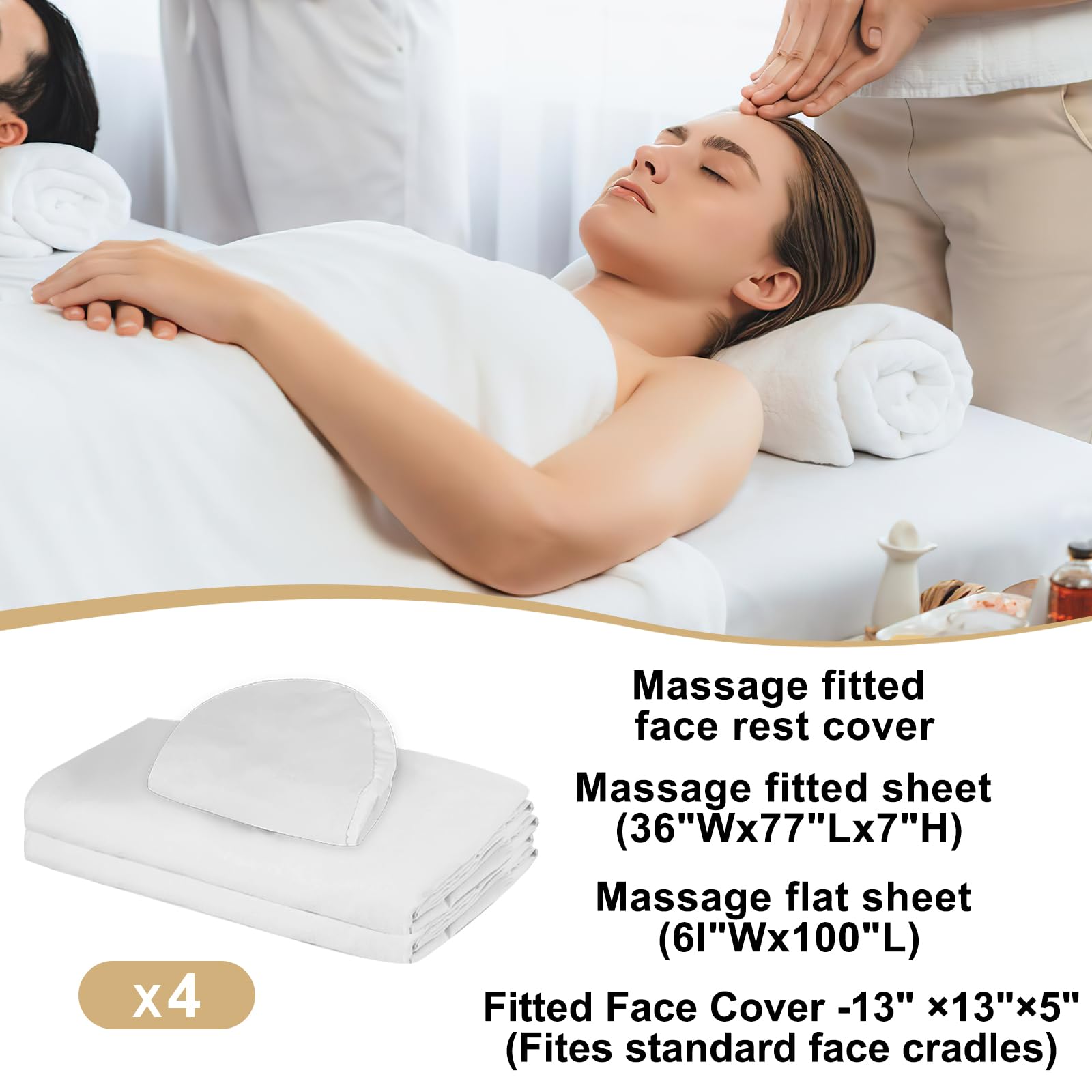 4 Sets Premium Microfiber Massage Table Sheets Set 3 Piece Set Includes Massage Table Cover Fitted Sheet And Fitted Face Rest Co