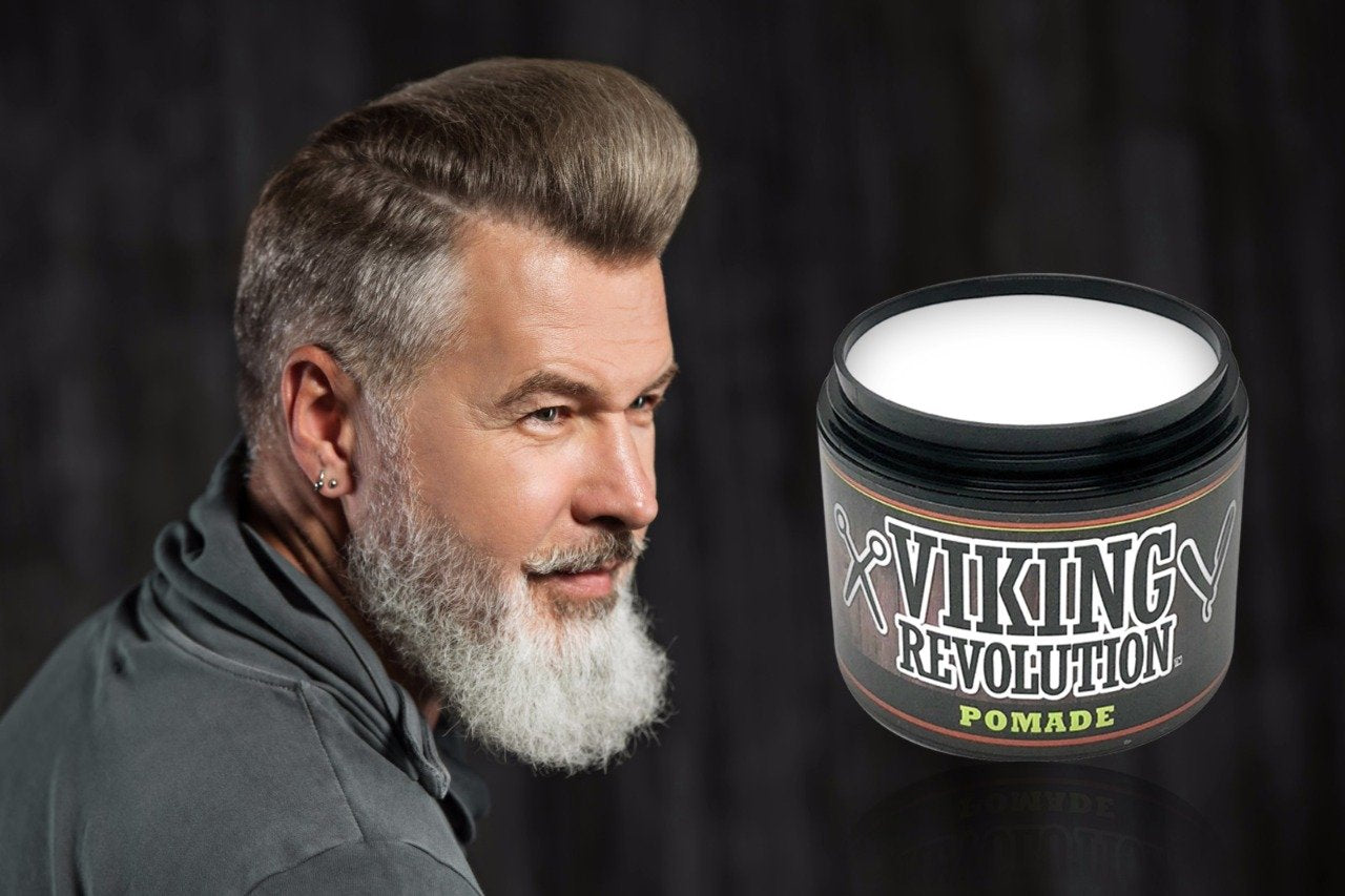 Viking Revolution Hair Pomade For Men (New Formula) - Medium Hold And Matte Shine Free For Classic Look 4Oz - Water Based & Easy