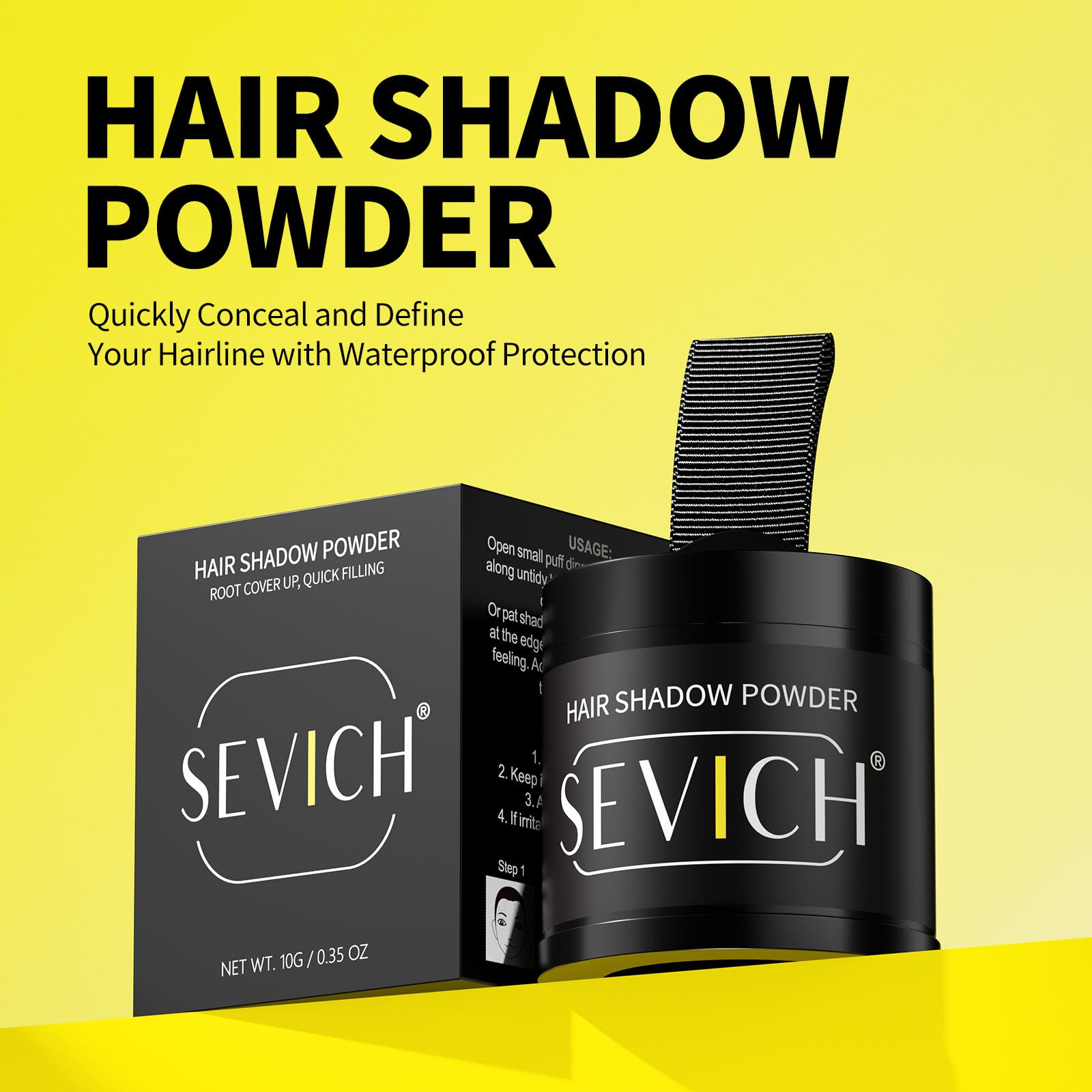 Sevich Hairline Powder 10G Large Capacity,Instantly Conceals Hair Loss,Root Touch Up Powder,Hair Shadow Toppers For Women & Men