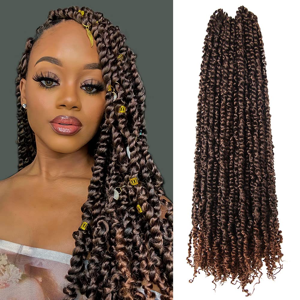 The BOHOBABE Long Pre-twisted Passion Twist Crochet Hair 30 Inch Pre-looped Long Crochet Passion Twist Braiding Hair 8 Packs Sof