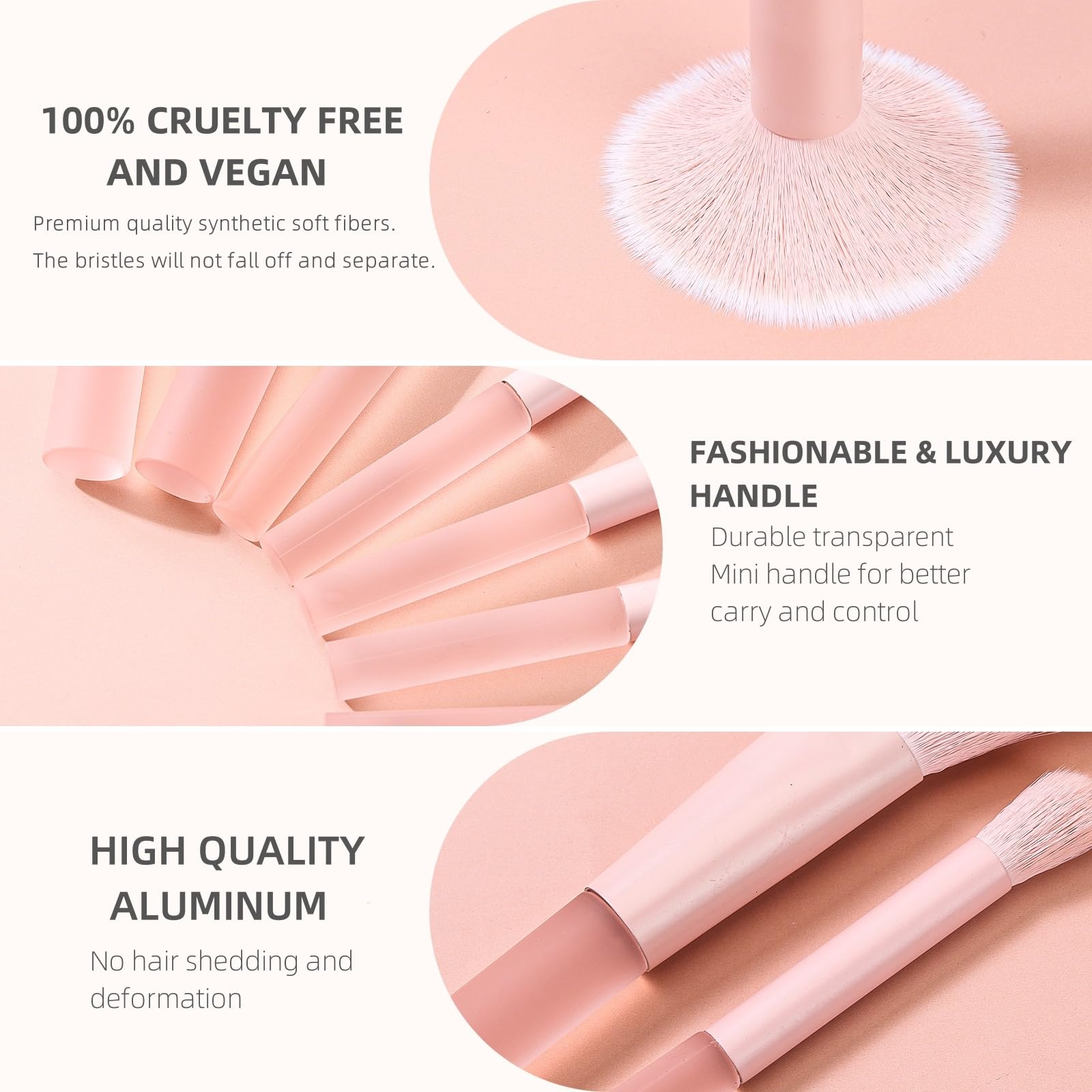 Goerti 11 Pcs Mini Travel Makeup Brush Set With Case, Professional Premium Synthetic Kabuki Powder Foundation Blush Fan Highligh