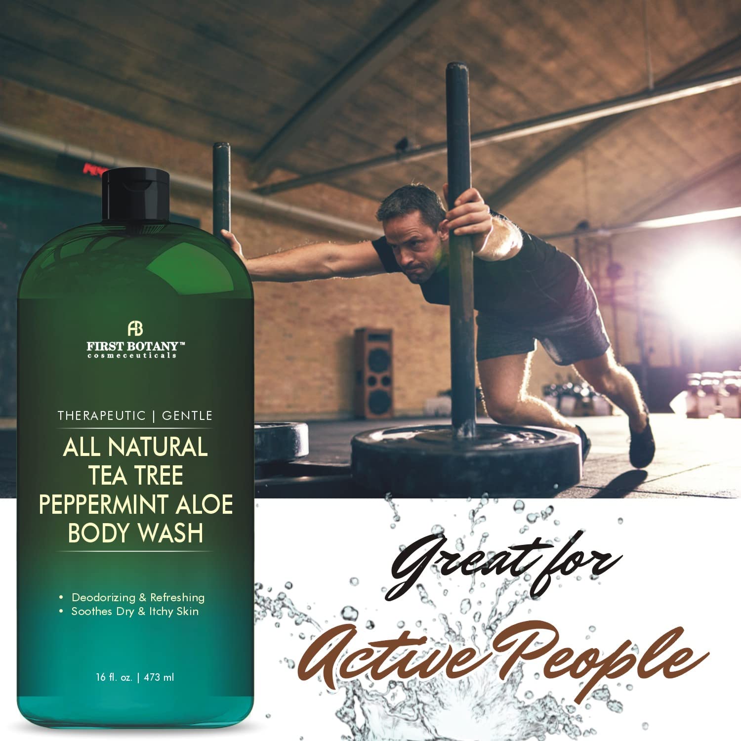 First Botany, All Natural Body Wash - Fights Body Odor, Athletes Foot, Jock Itch, Nail Issues, Dandruff, Acne, Eczema, Shower Ge