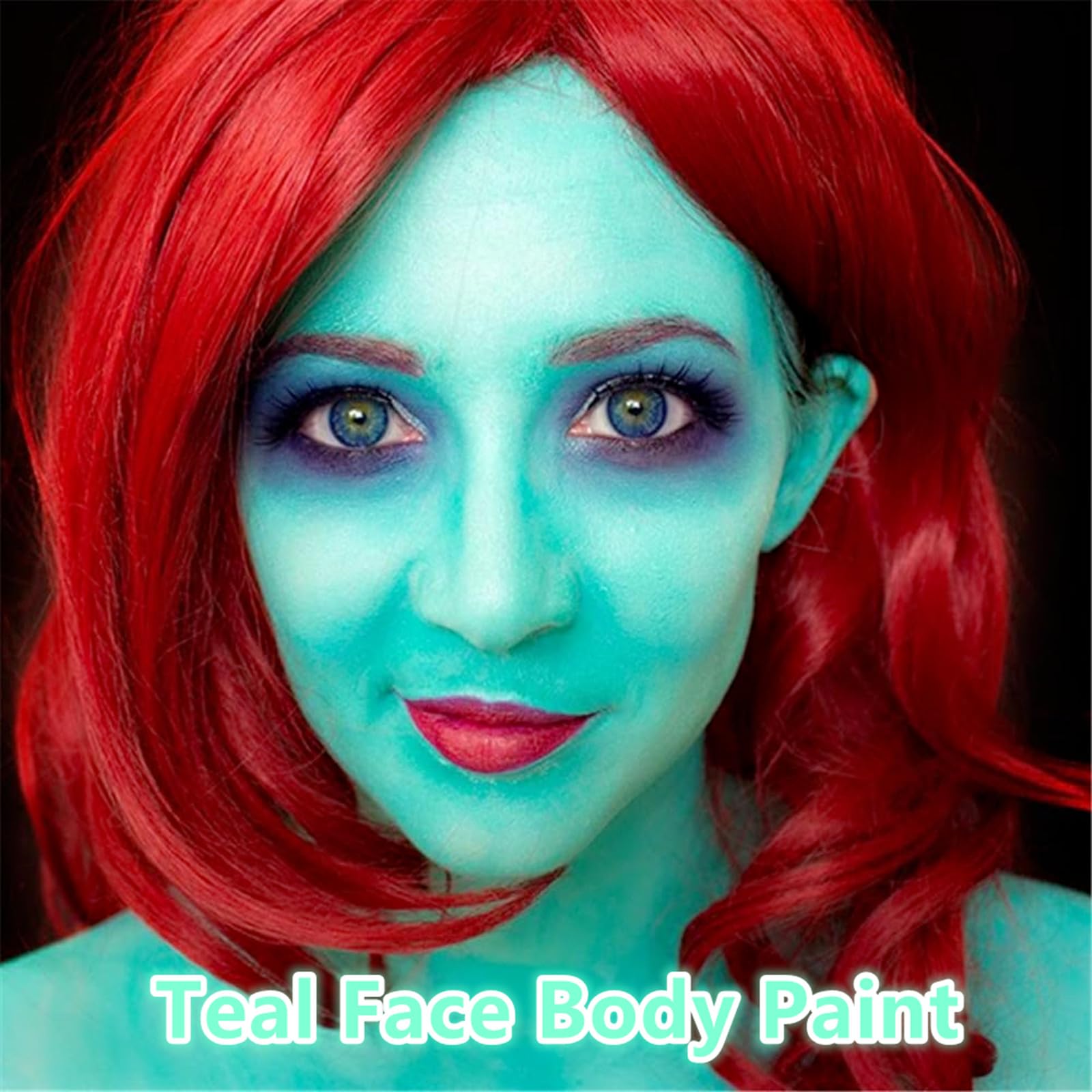 Go Ho Teal Face Paint Stick - Full-Coverage Waterproof Body Paint for Halloween Cosplay & SFX Makeup