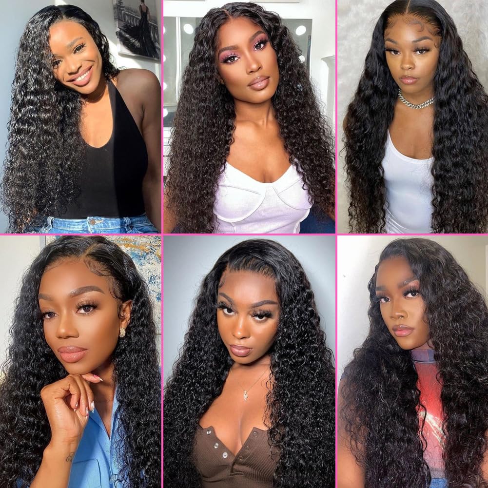 28 Inch Wear & Go Glueless Wig Human Hair Pre Cut Water Wave 4X4 Lace Closure Wigs Human Hair Pre Plucked 180 Density 3 Seconds