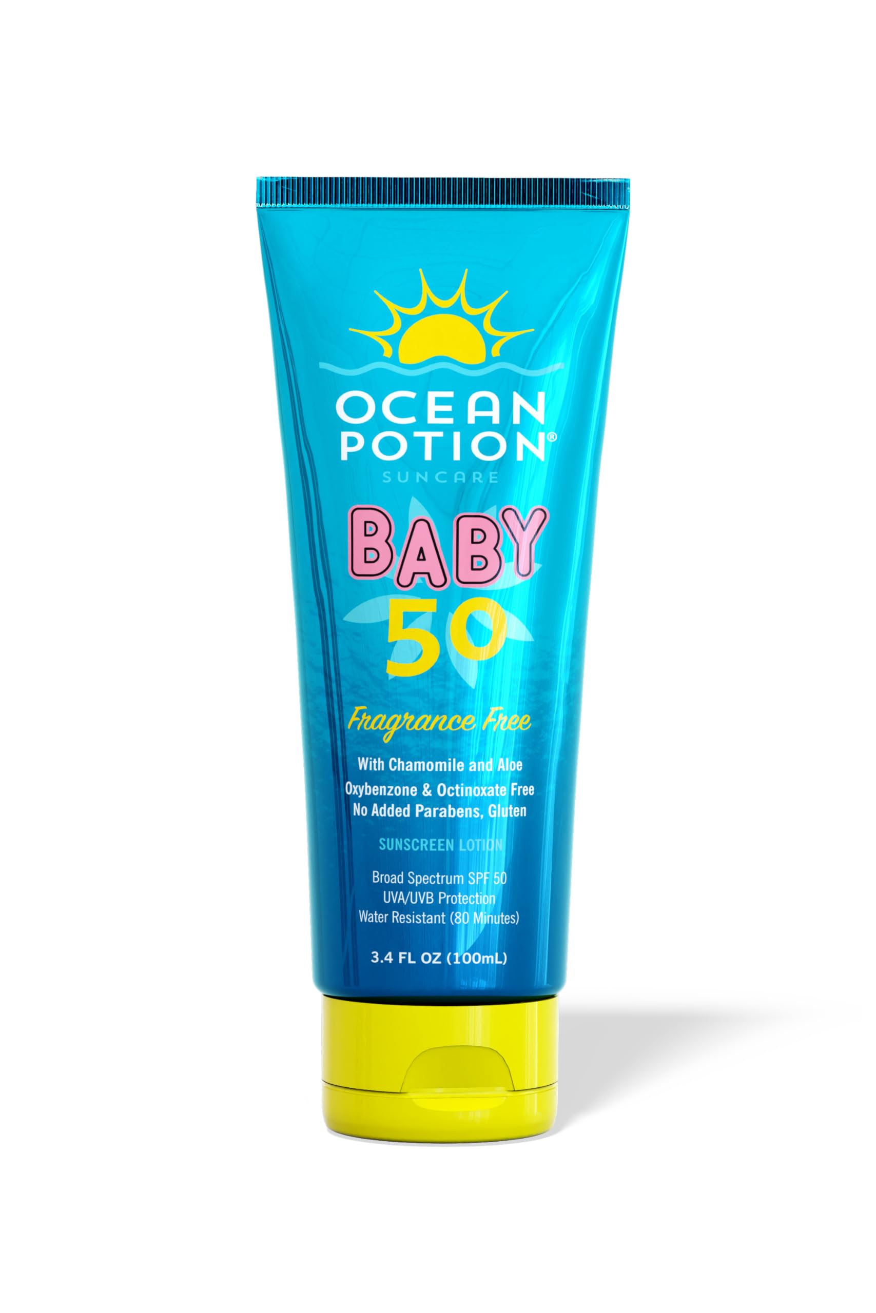 Ocean Potion Baby Sunscreen Lotion SPF 50, Broad Spectrum UVA/UVB Sun Protection, Gentle NonGreasy Sunscreen Body Lotion with A
