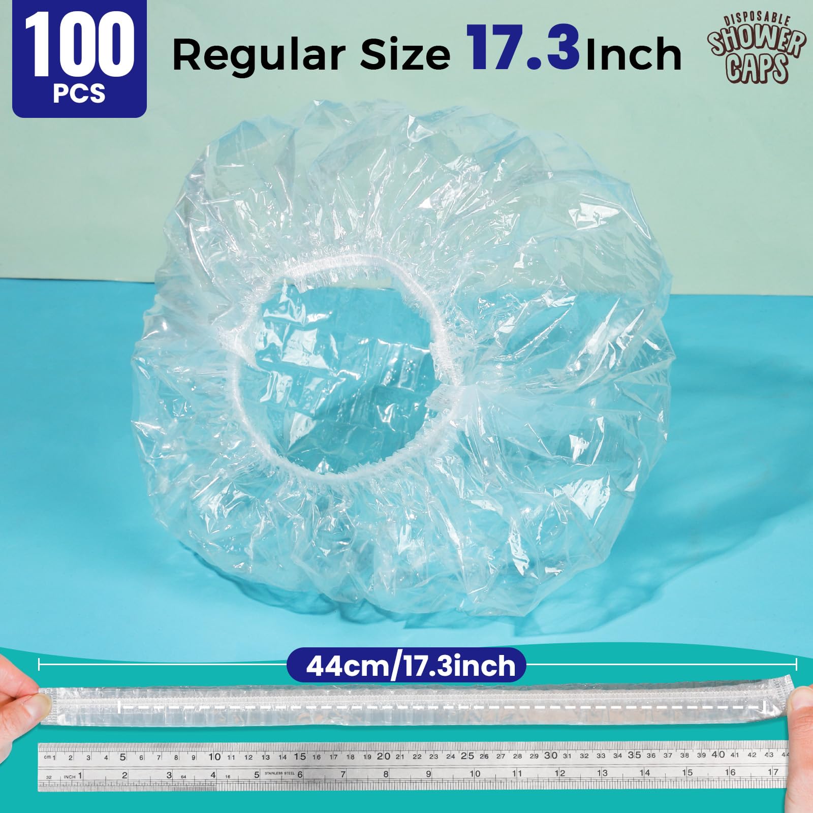 Leobro Disposable Shower Caps, 100 Pack Shower Caps, Shower Cap For Women Waterproof, Disposable Clear Plastic Shower Cap For Wo