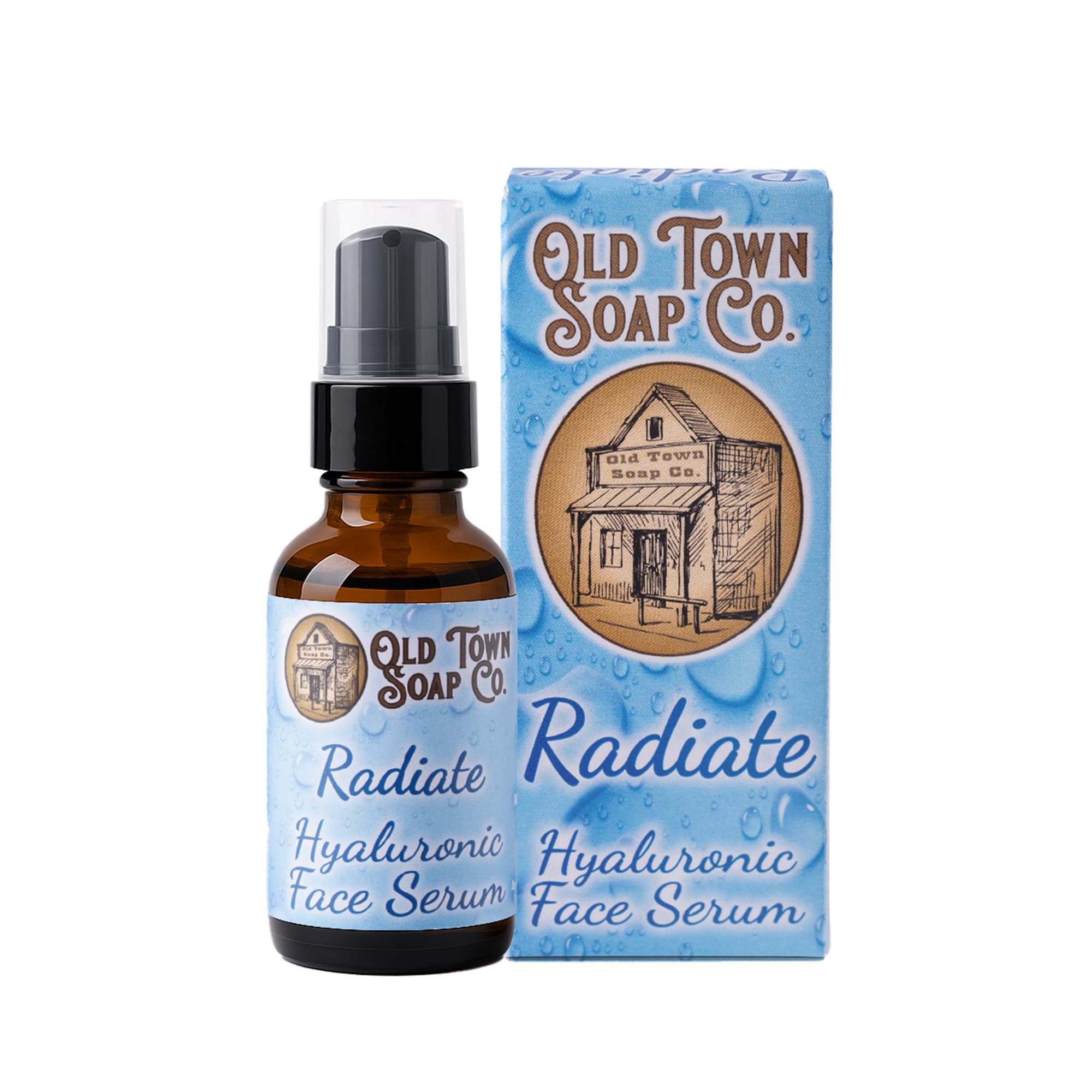 Old Town Soap Co. Radiate Hyaluronic Acid Face Serum, 1 fl oz  Hydrating AntiAging with 1% Pure Sodium Hyaluronate  Smooth Fi