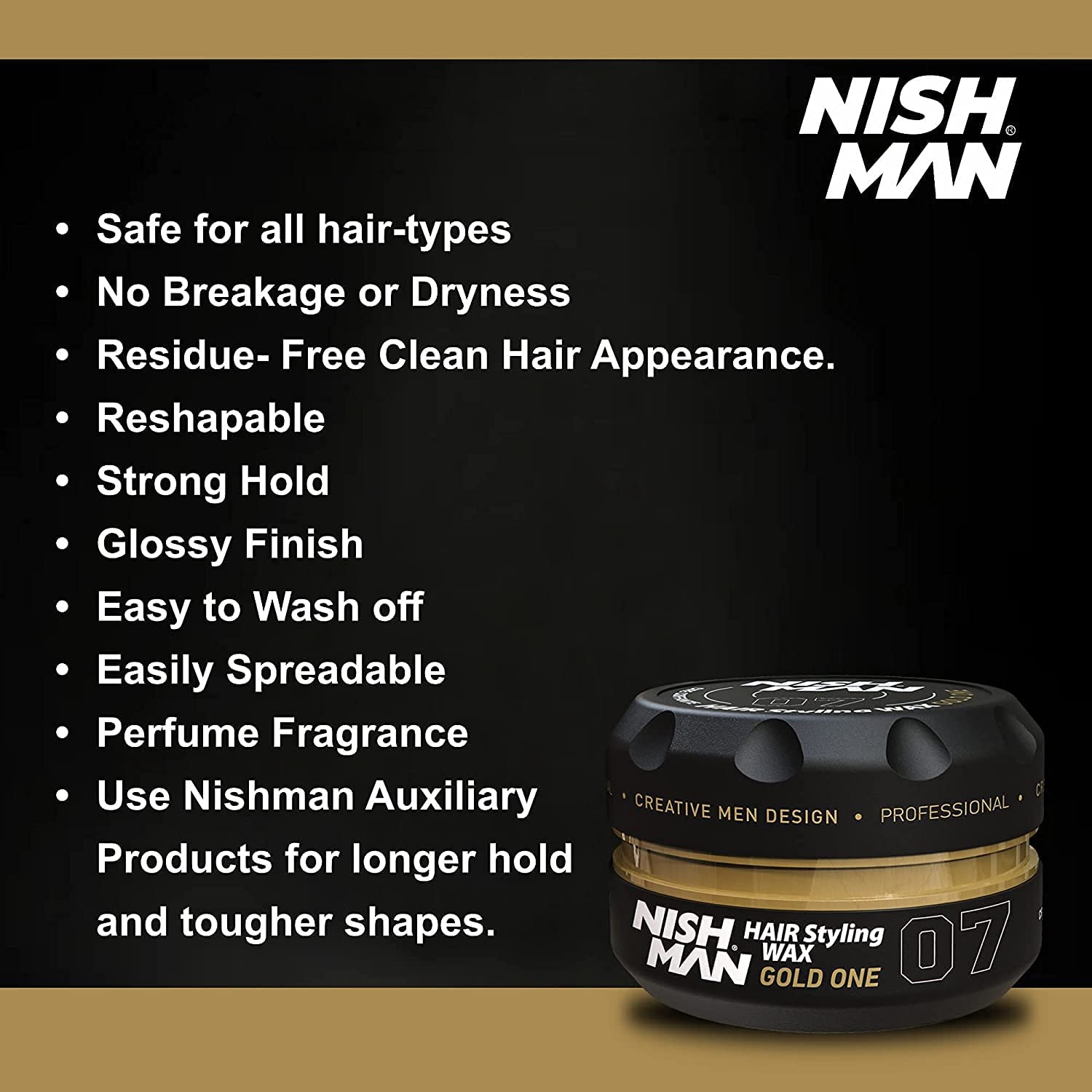 Nishman Hair Styling Series (07 Gold One Aqua Wax, 150Ml)