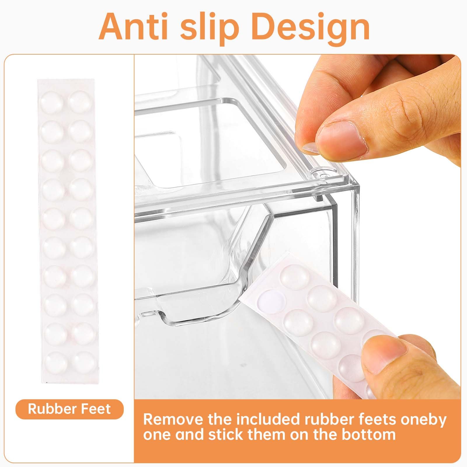 Stebopum 8 Pack Stackable Makeup Organizer, 4.4'' Tall Acrylic Bathroom Makeup Organizer And Storage Drawer With Pull-Out Handle