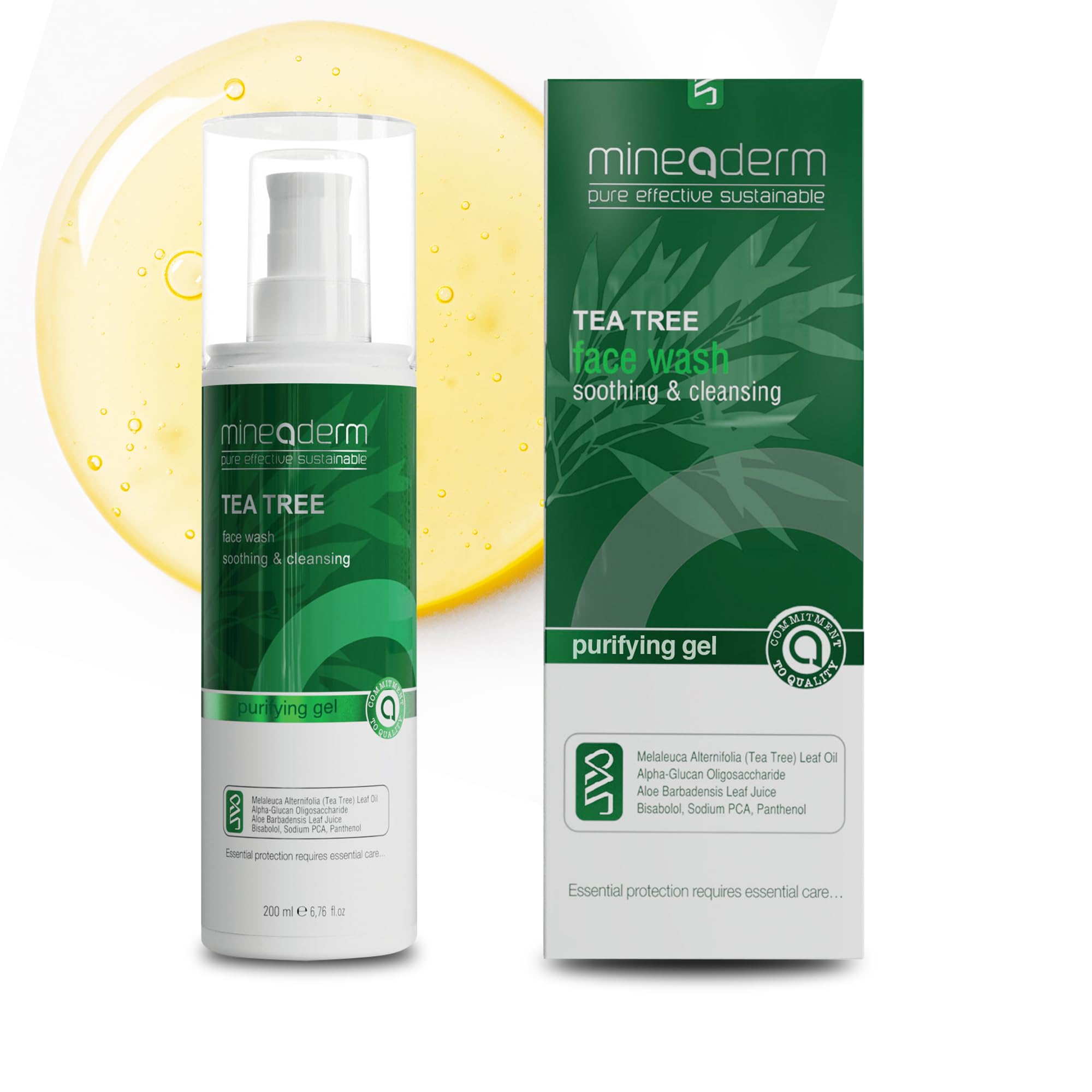 Mineaderm Tea Tree Oil Face Wash  Daily Facial Cleanser for Oily & AcneProne Skin, Acne Face Wash for Women and Men with Aloe 