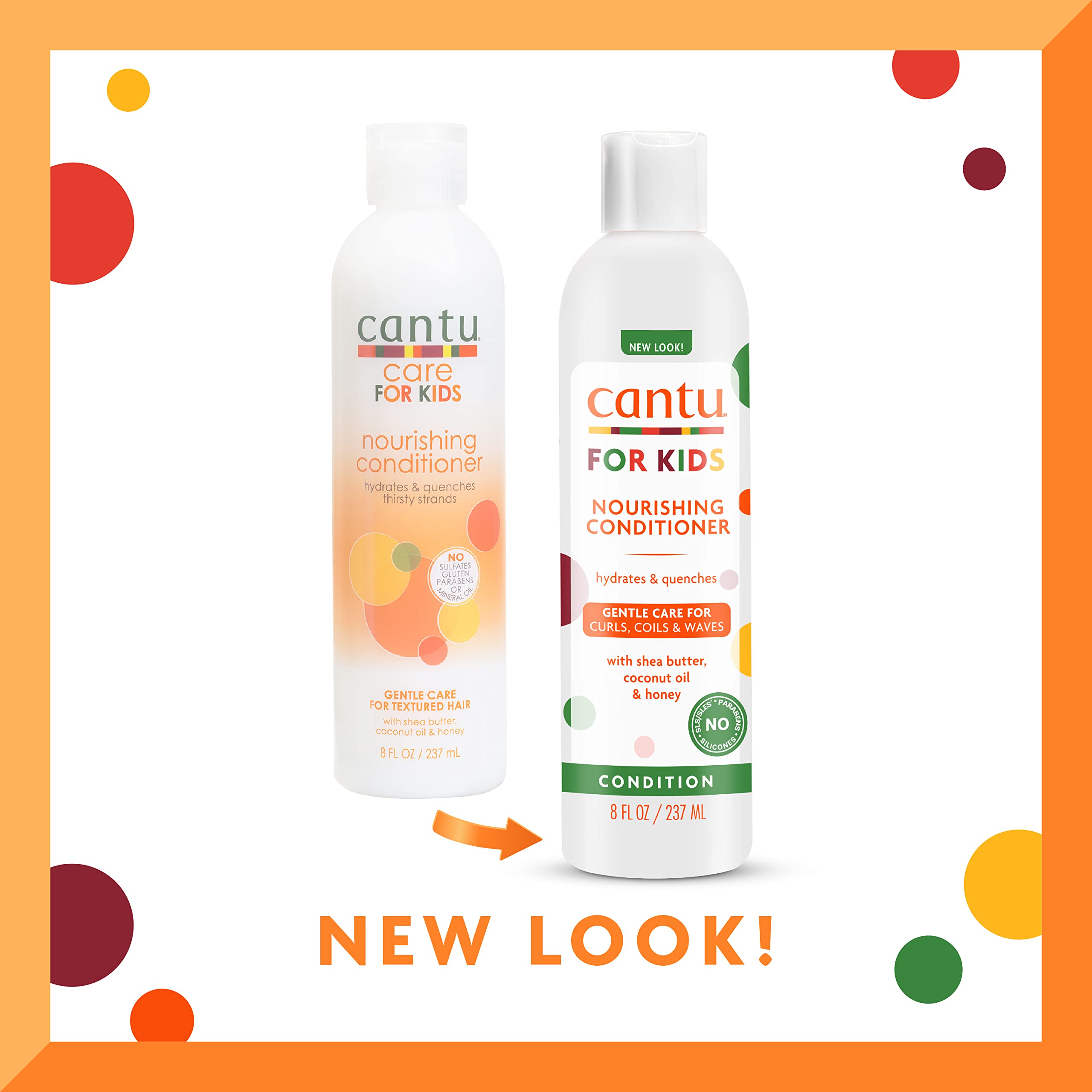 Cantu Care For Kids Nourishing Sulfate-Free Conditioner With Shea Butter, 8 Fl Oz (Pack Of 3) (Packaging May Vary)