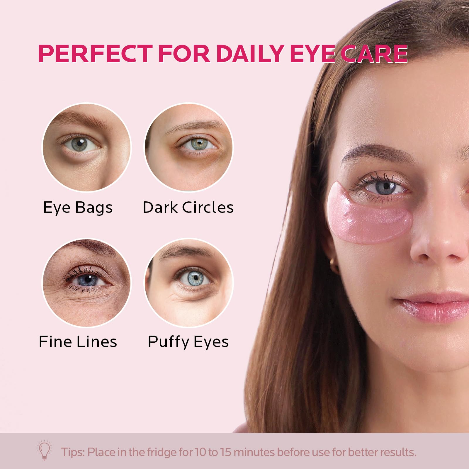 Zealsea 8 Pairs Under Eye Masks For Dark Circles And Puffy Eyes - Hydrating Eye Patches, Gel Eye Patches Eye Bags Treatment For