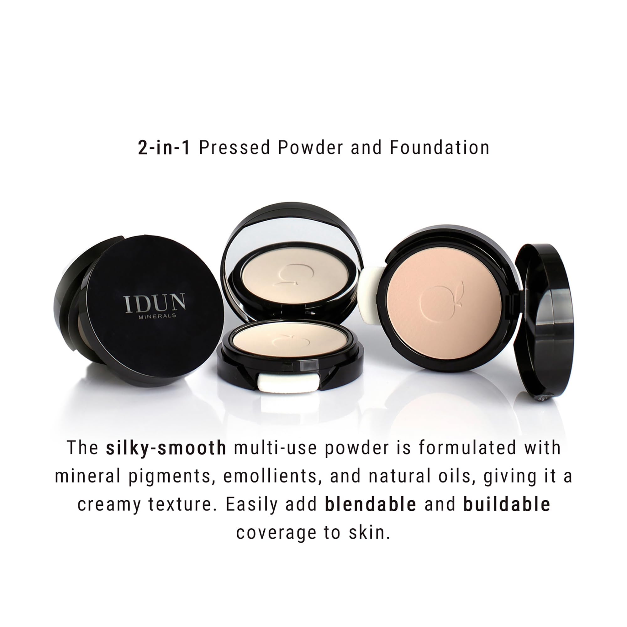 Idun Minerals - 2-In-1 Pressed Powder And Foundation - Multi-Functioning Powder With A Perfecting Matte Finish - Easily Blendabl