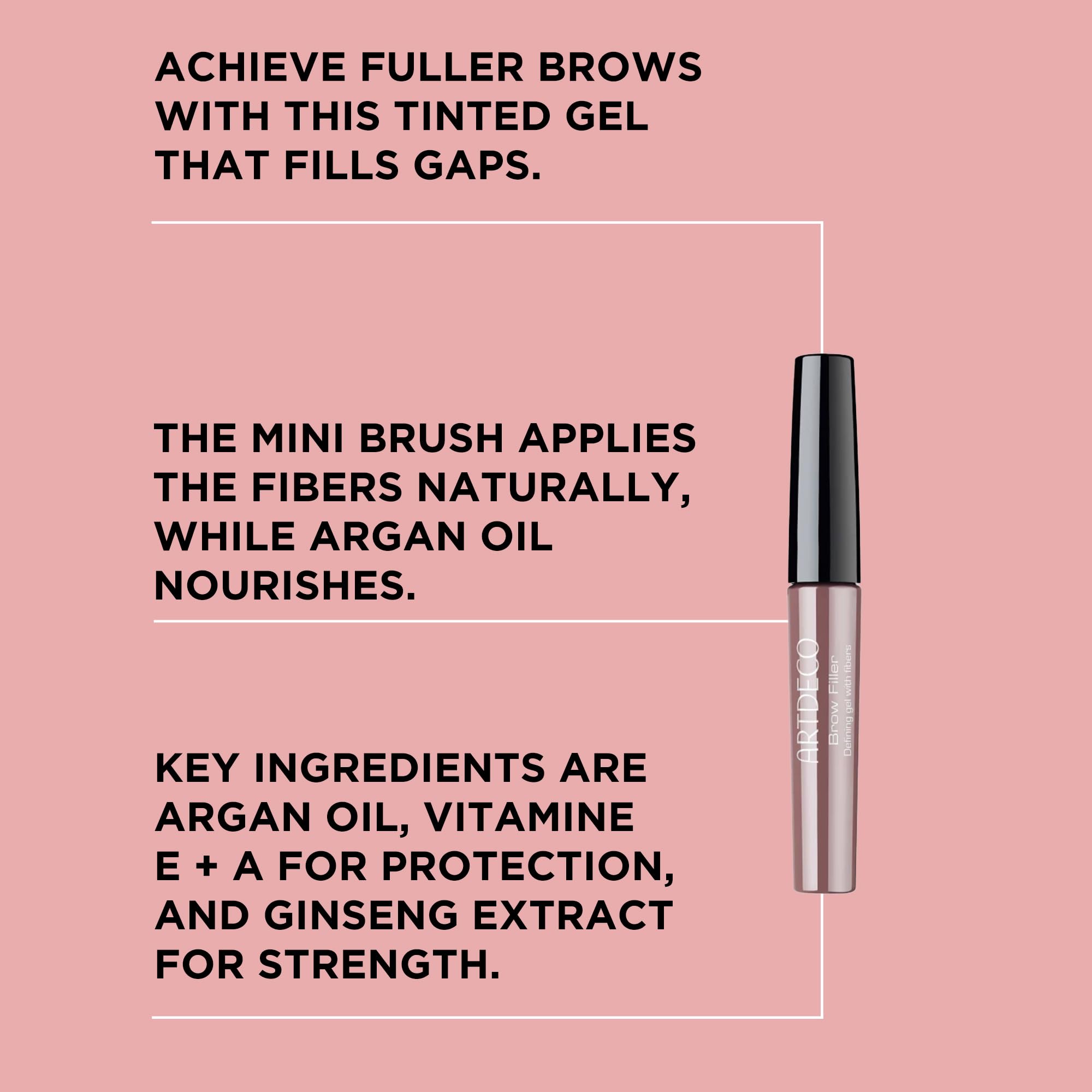 ARTDECO Brow Filler - Light Brown N02 - Make Brows Fuller & Thicker - Tinted Gel Shapes, Defines Brows & Fixes Them in Place - M