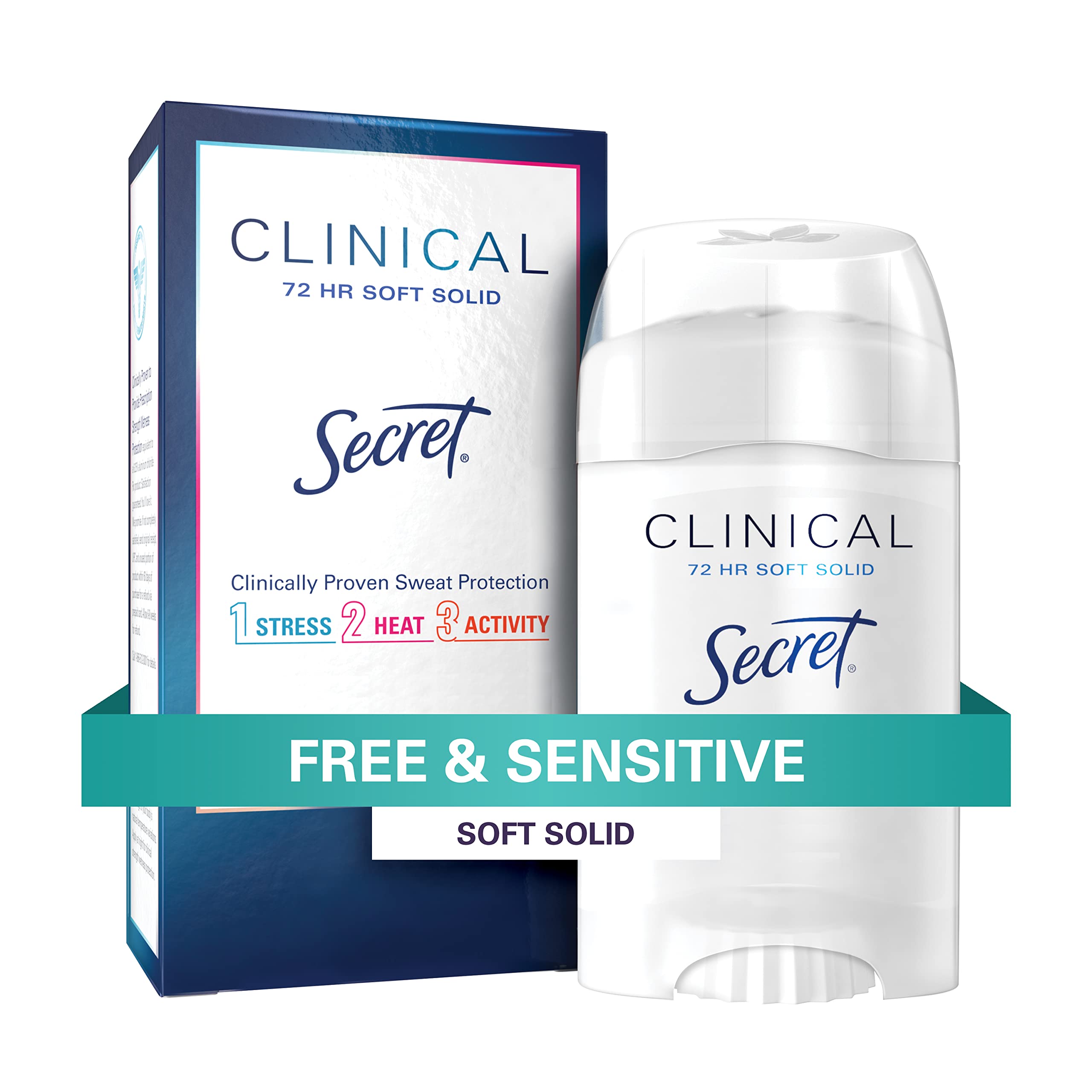 Secret Clinical Strength Smooth Solid Womens Antiperspirant & Deodorant Sensitive Hypoallergenic ,Unscented, 1.6 oz